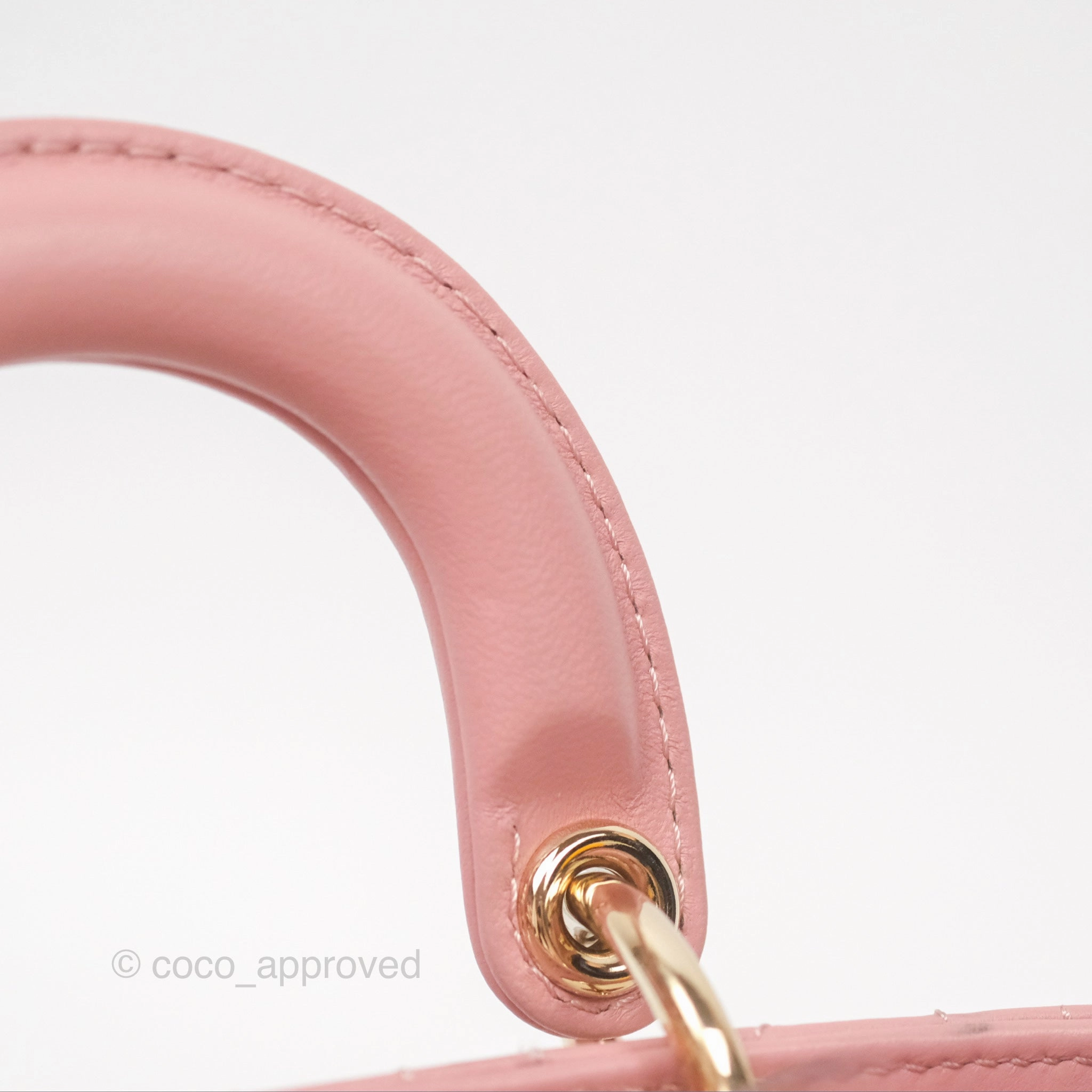 Christian Dior Lady D-Joy Micro Bag Antique Pink Lambskin Heart Quilted