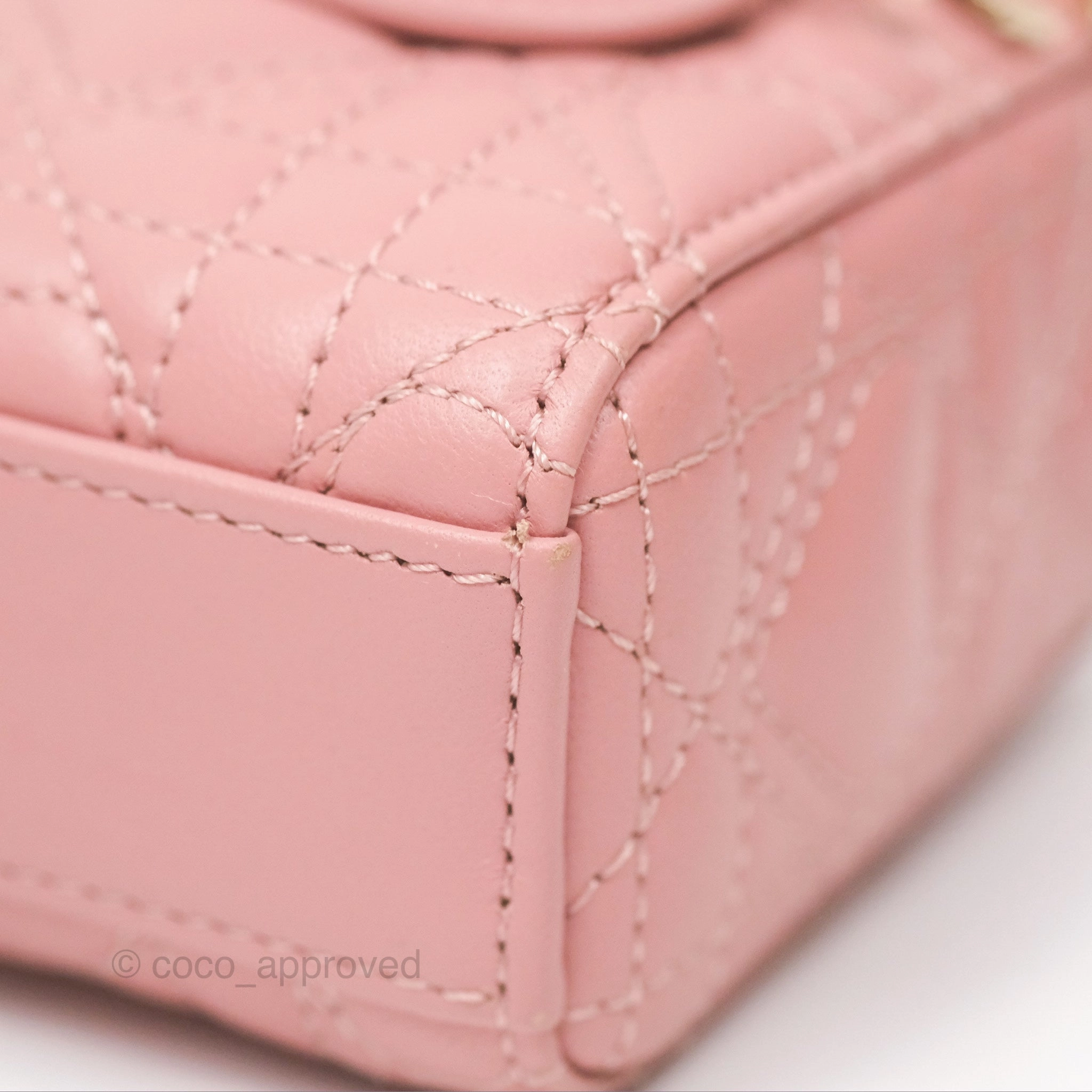 Christian Dior Lady D-Joy Micro Bag Antique Pink Lambskin Heart Quilted