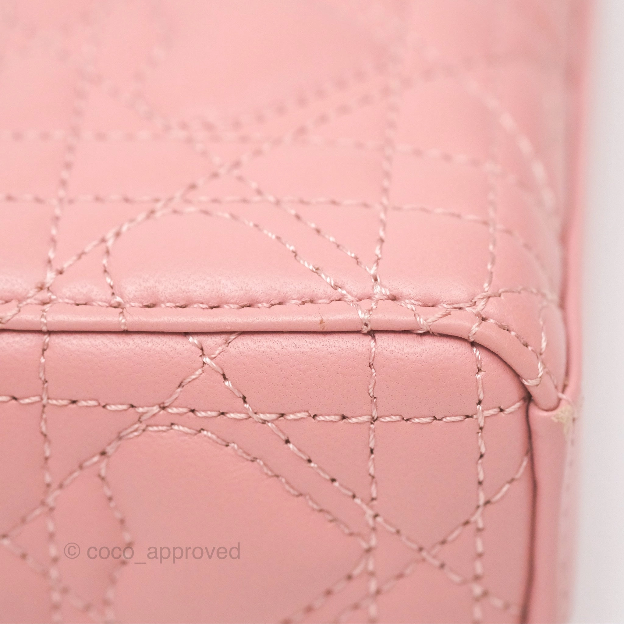 Christian Dior Lady D-Joy Micro Bag Antique Pink Lambskin Heart Quilted
