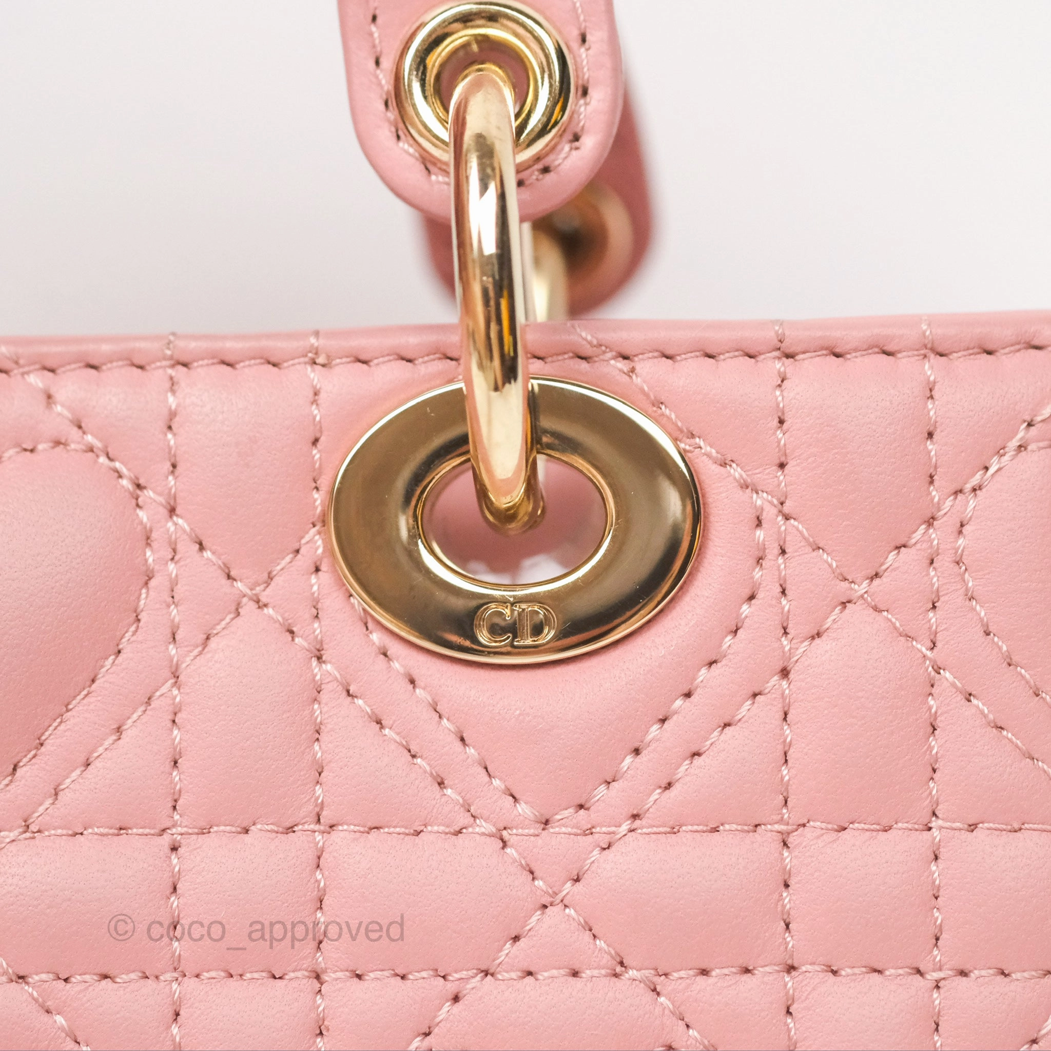 Christian Dior Lady D-Joy Micro Bag Antique Pink Lambskin Heart Quilted