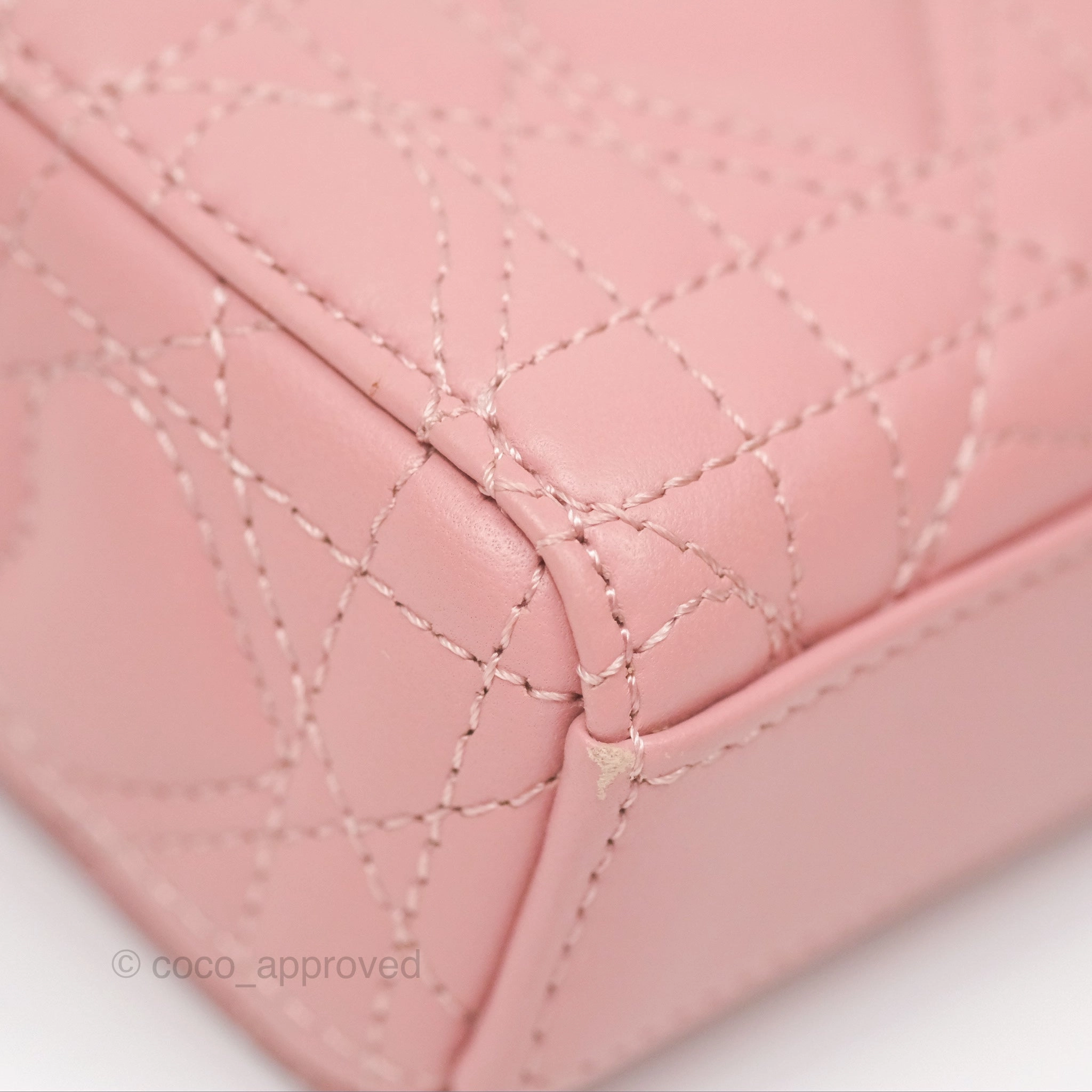 Christian Dior Lady D-Joy Micro Bag Antique Pink Lambskin Heart Quilted