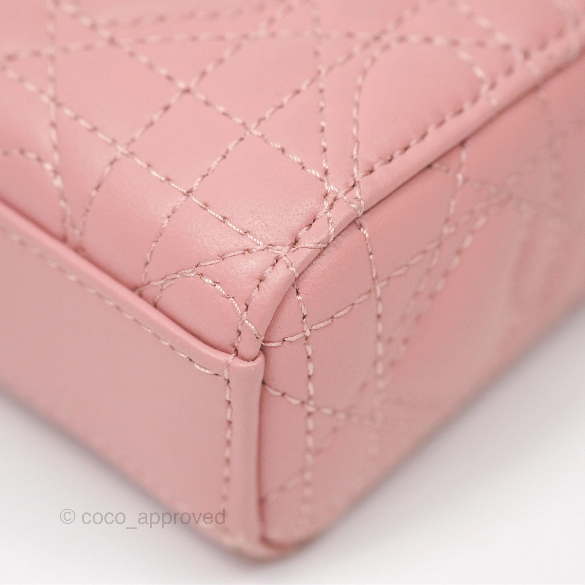 Christian Dior Lady D-Joy Micro Bag Antique Pink Lambskin Heart Quilted
