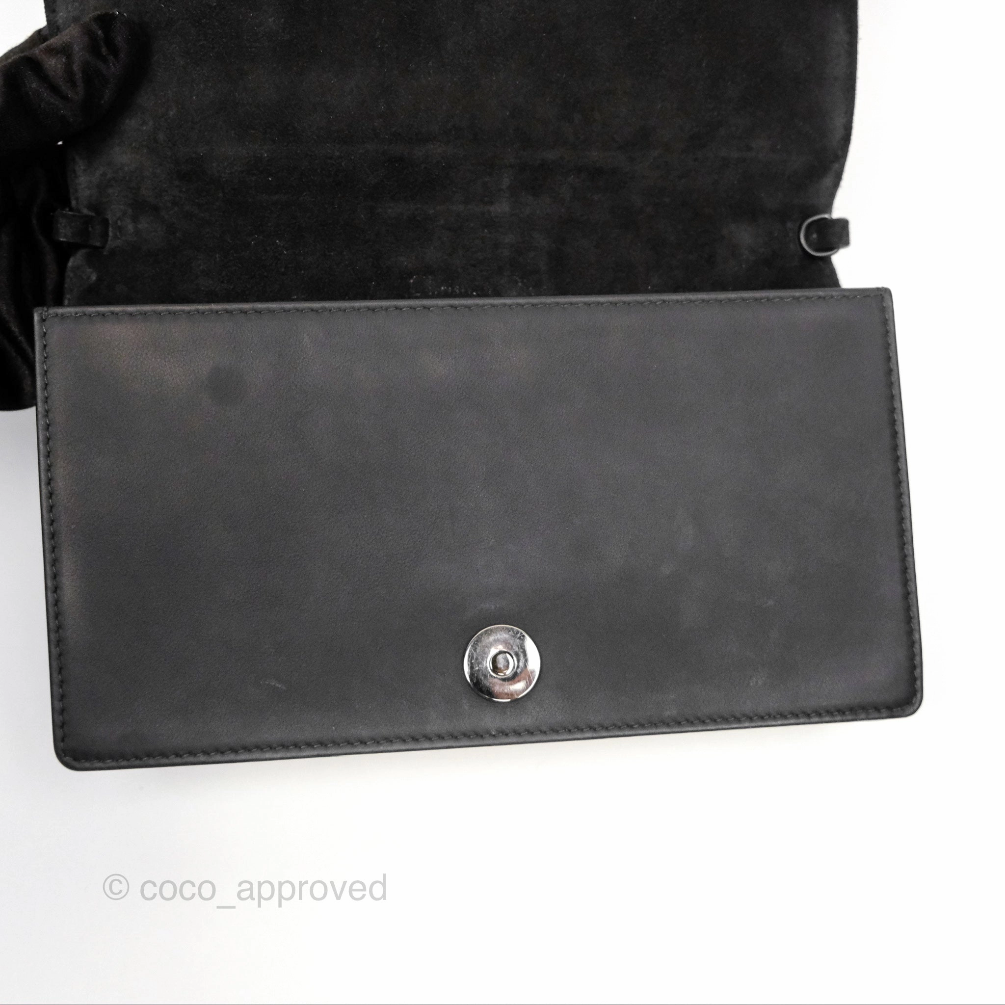 Christian Dior Lady Dior Small Clutch with Chain Lambskin So Black