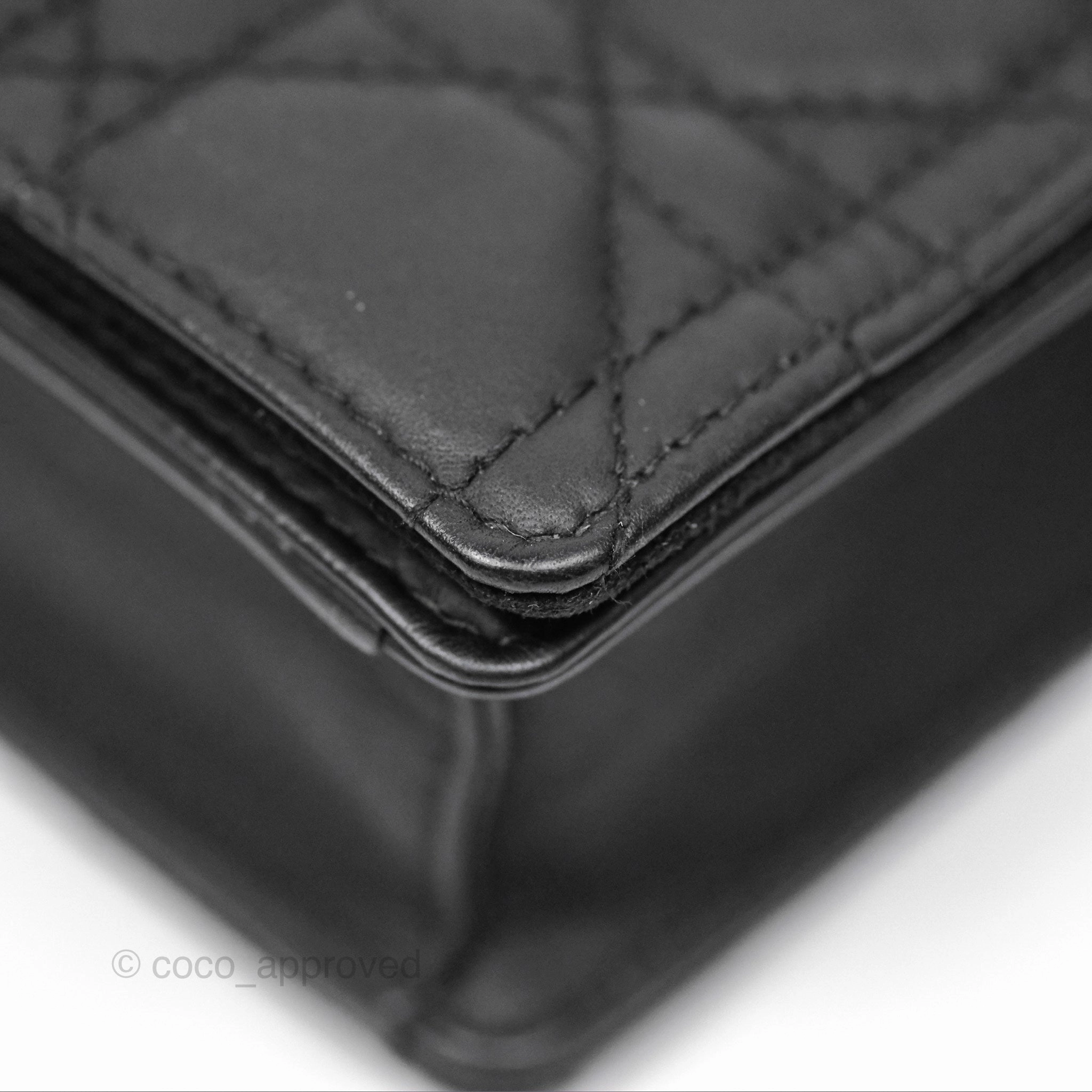 Christian Dior Lady Dior Small Clutch with Chain Lambskin So Black