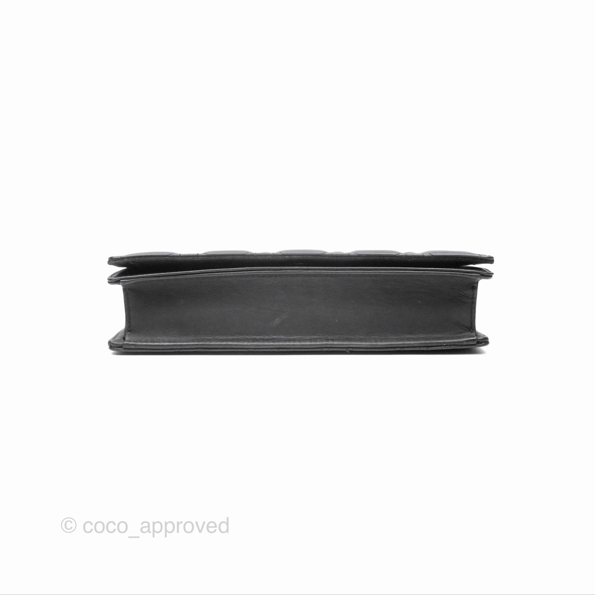 Christian Dior Lady Dior Small Clutch with Chain Lambskin So Black