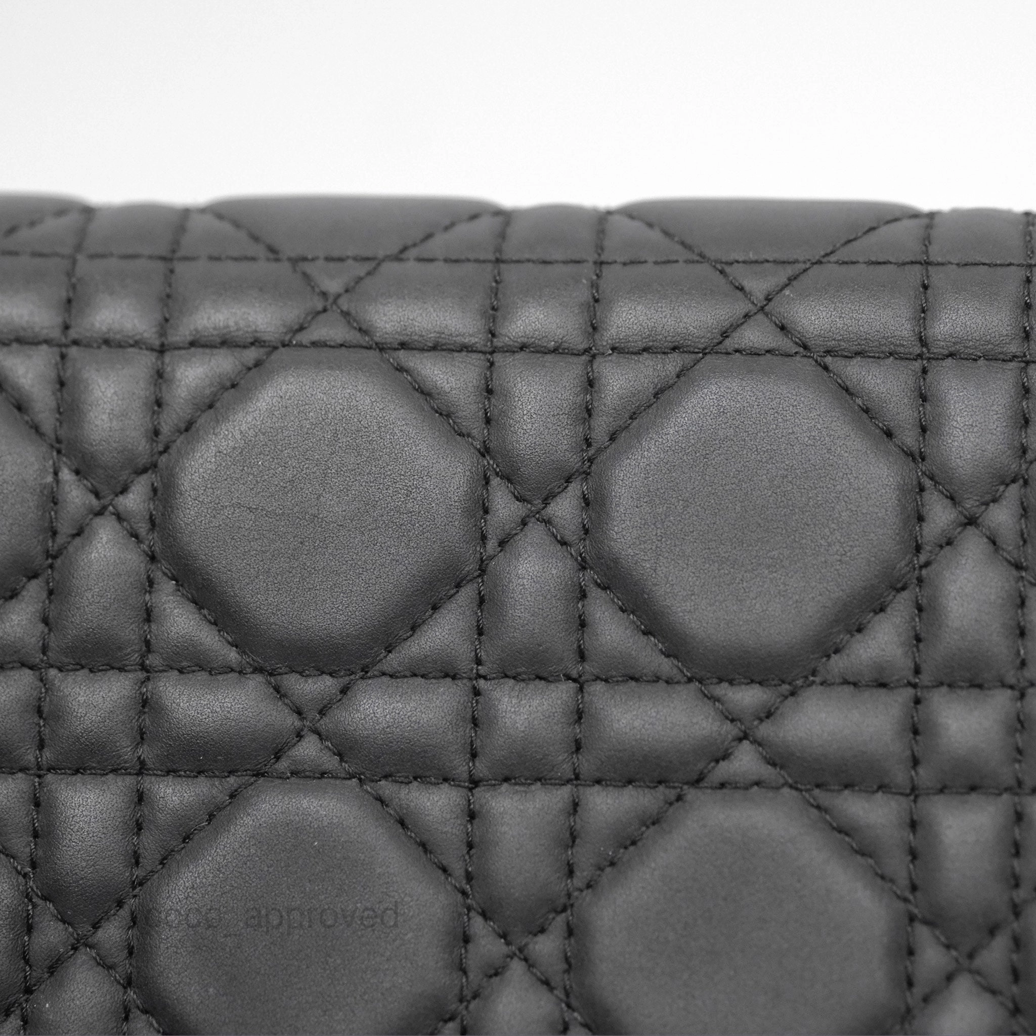 Christian Dior Lady Dior Small Clutch with Chain Lambskin So Black