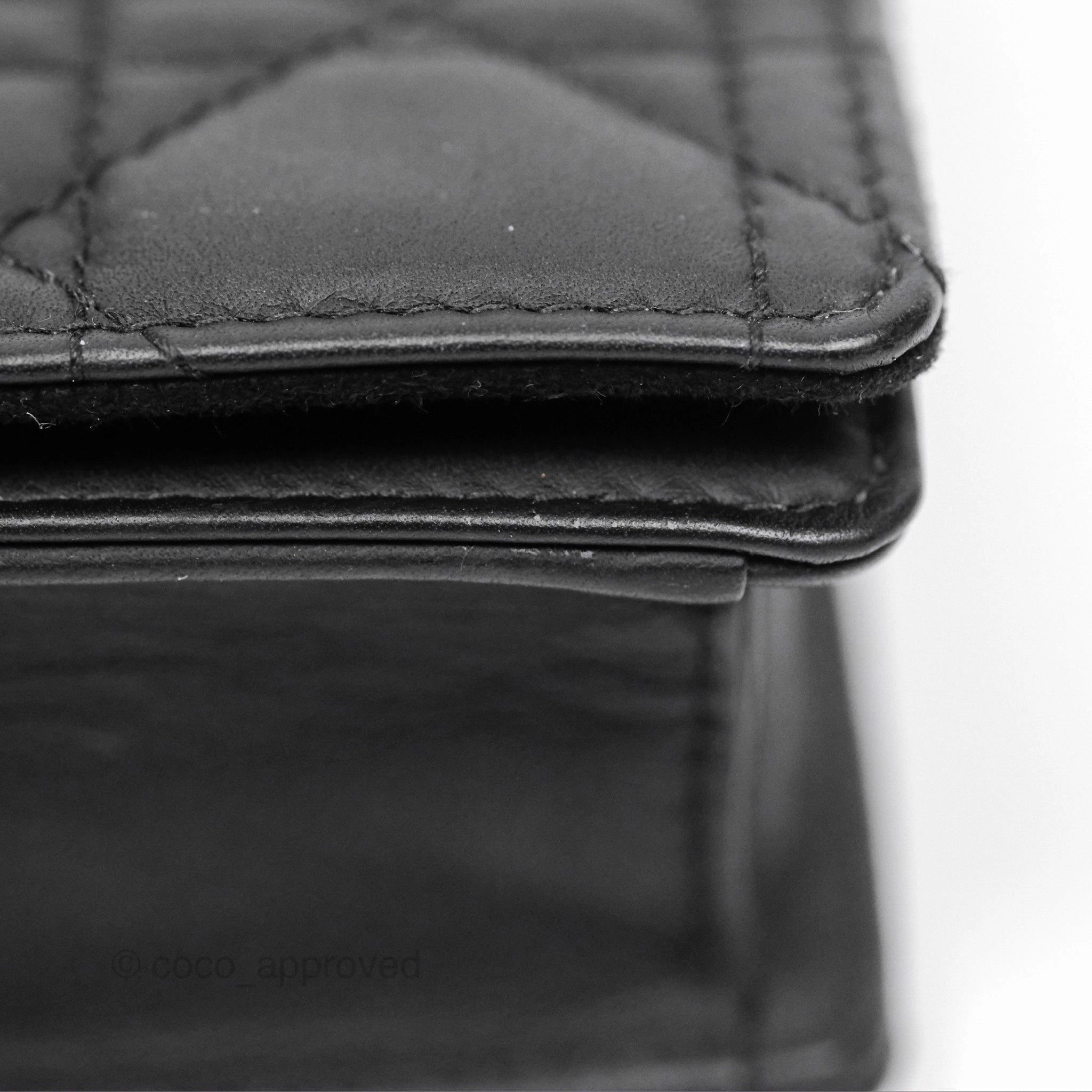 Christian Dior Lady Dior Small Clutch with Chain Lambskin So Black