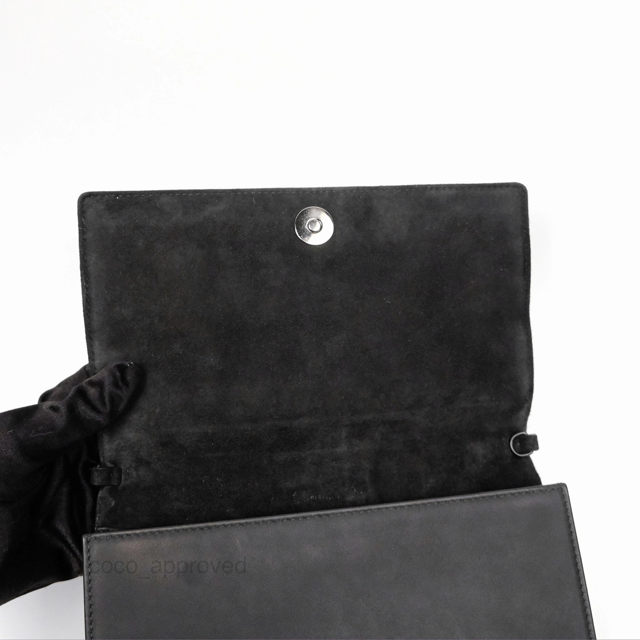 Christian Dior Lady Dior Small Clutch with Chain Lambskin So Black