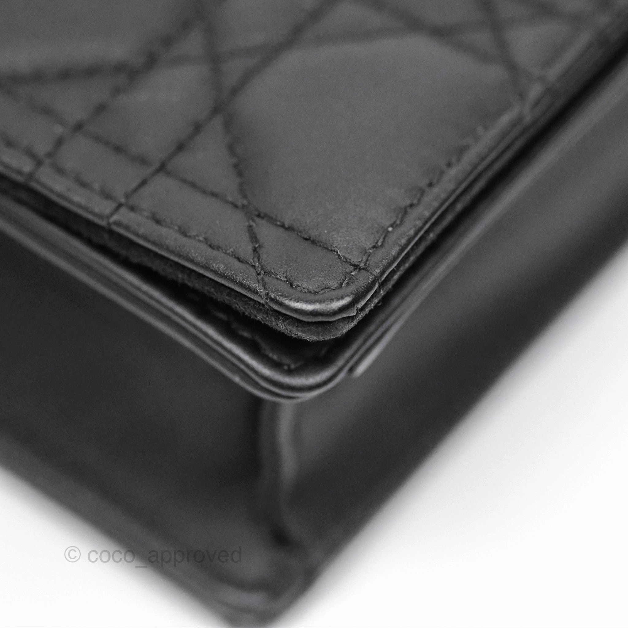 Christian Dior Lady Dior Small Clutch with Chain Lambskin So Black