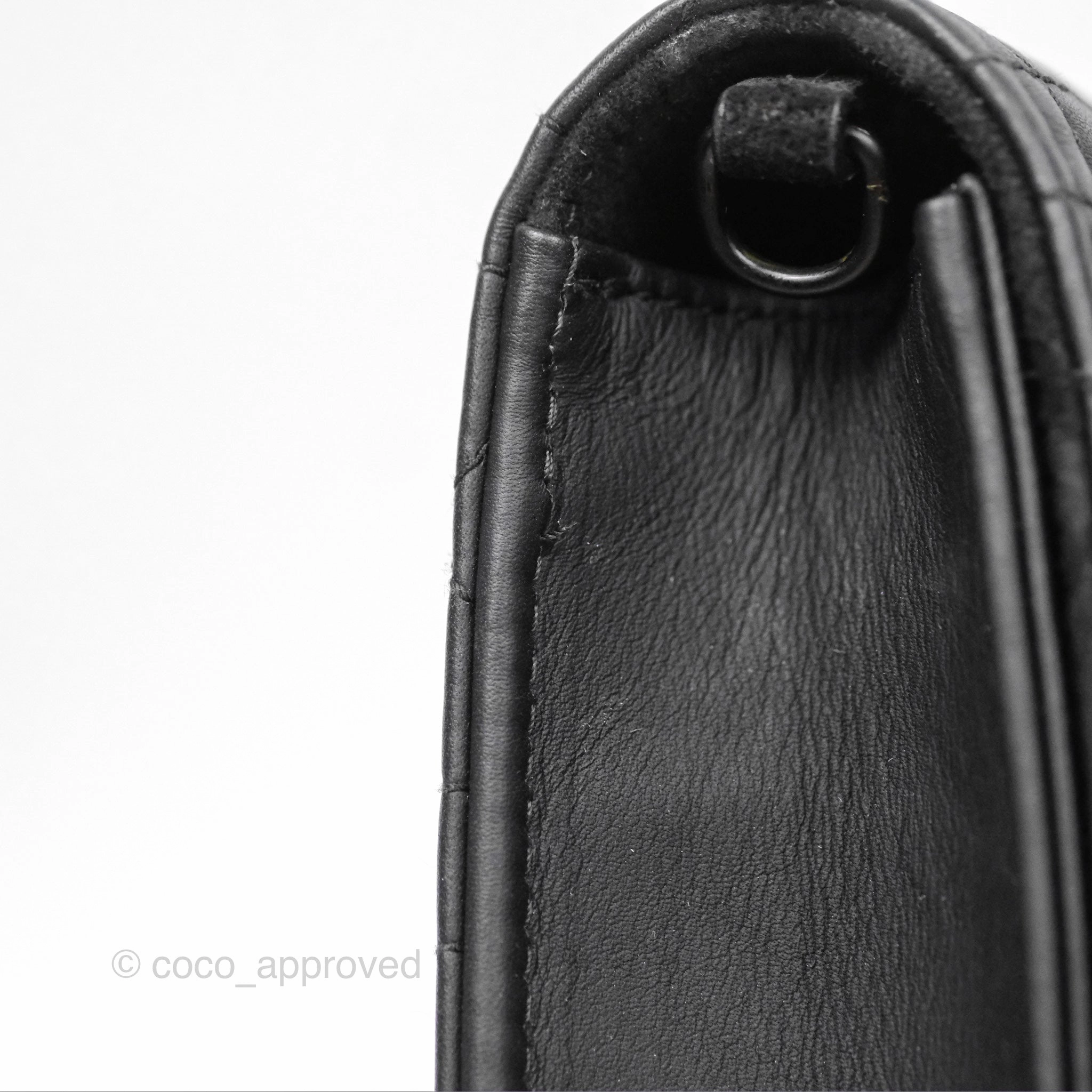 Christian Dior Lady Dior Small Clutch with Chain Lambskin So Black
