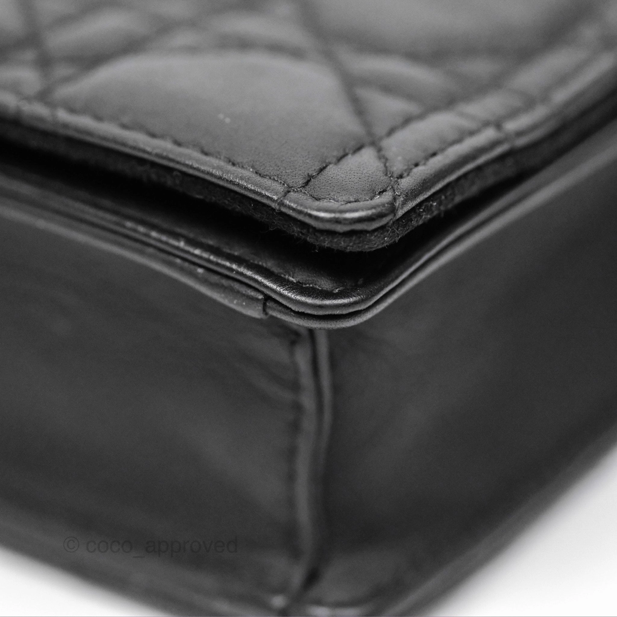 Christian Dior Lady Dior Small Clutch with Chain Lambskin So Black
