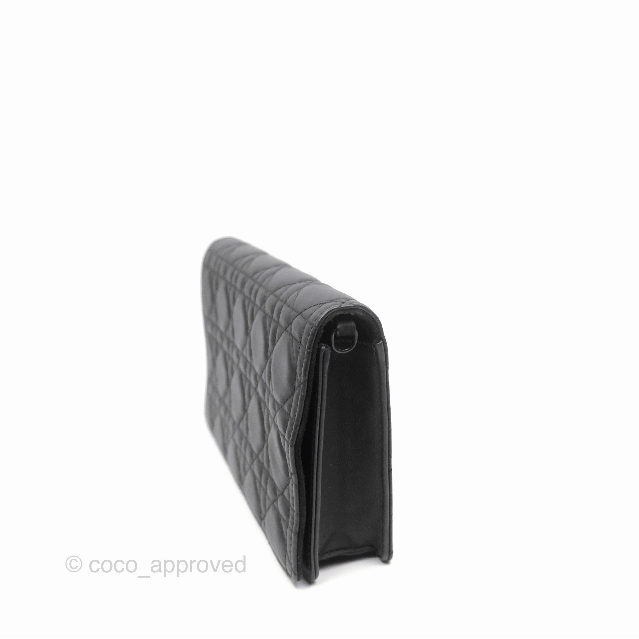 Christian Dior Lady Dior Small Clutch with Chain Lambskin So Black