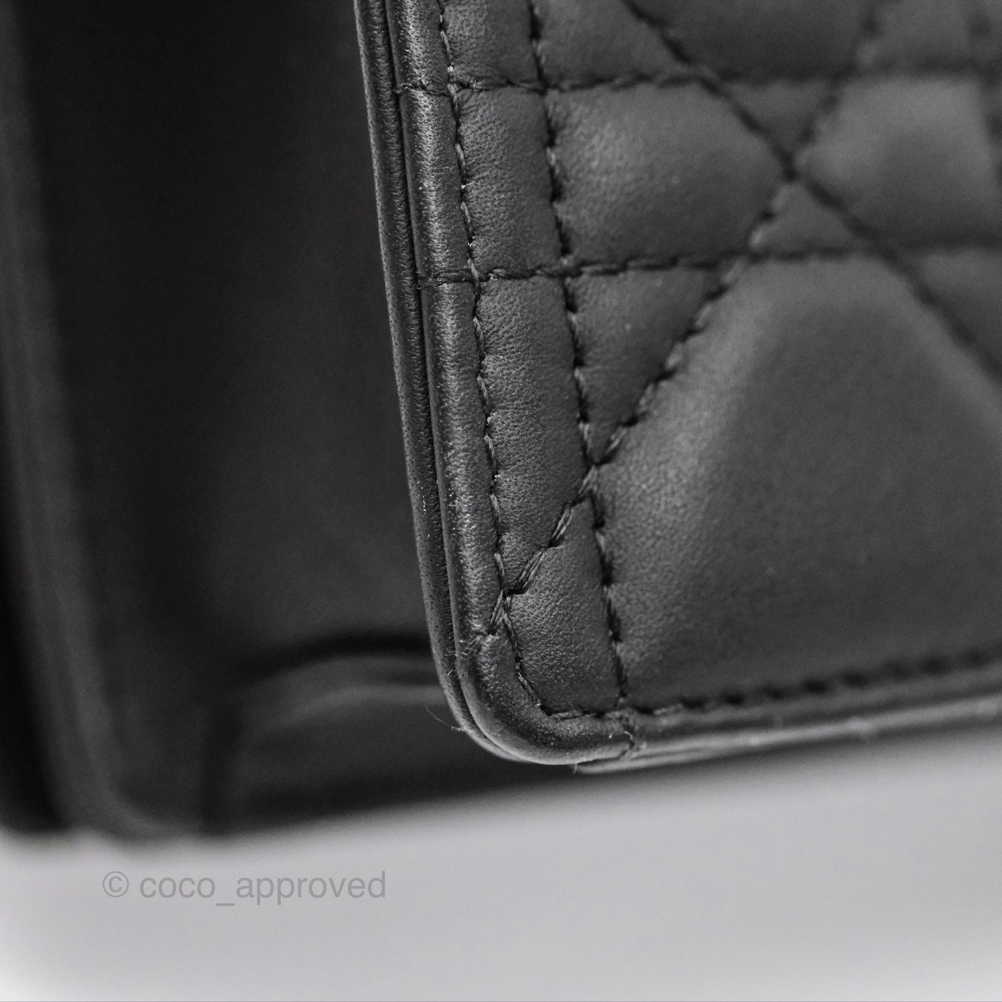 Christian Dior Lady Dior Small Clutch with Chain Lambskin So Black