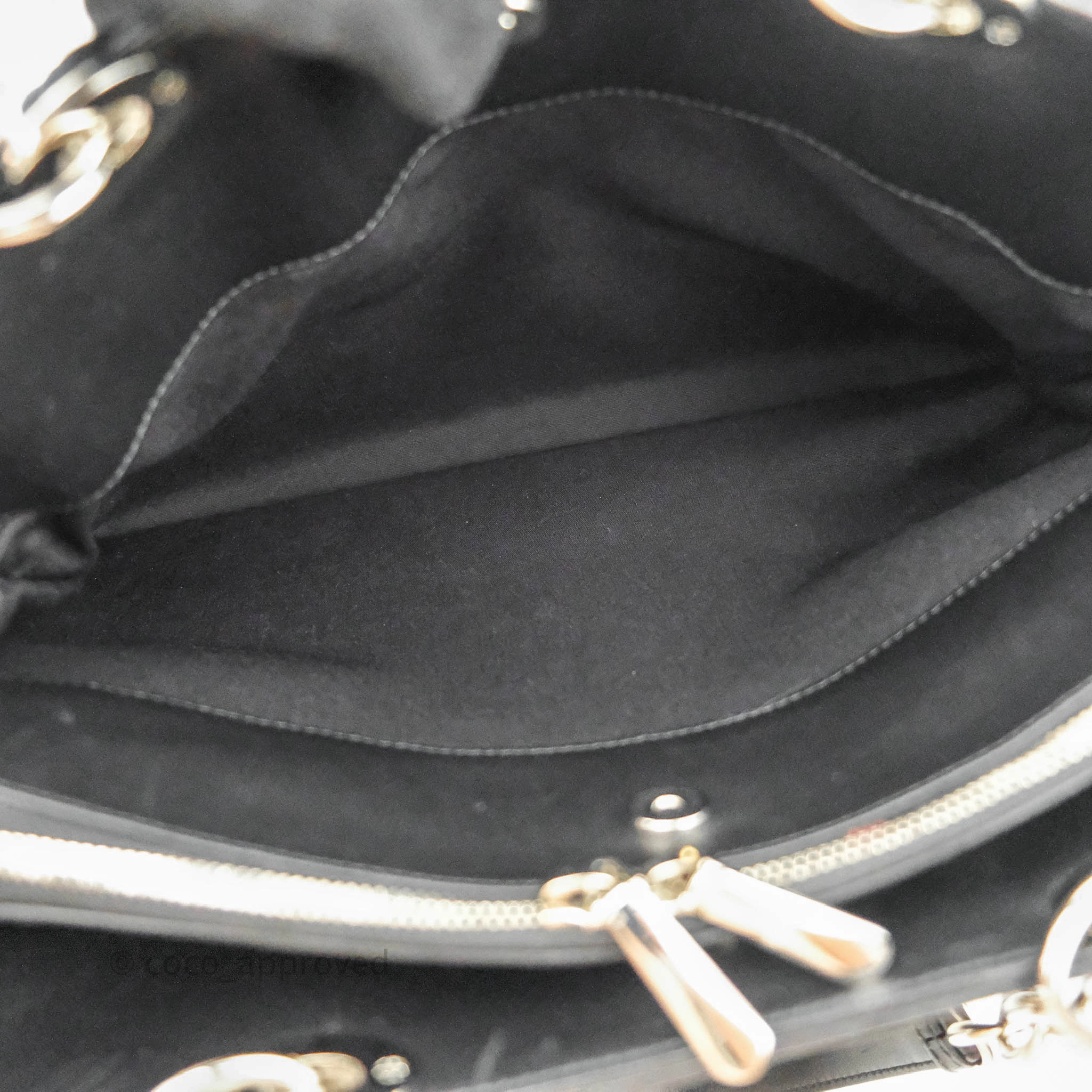 Christian Dior Lambskin Cannage Large Soft Shopping Tote Black