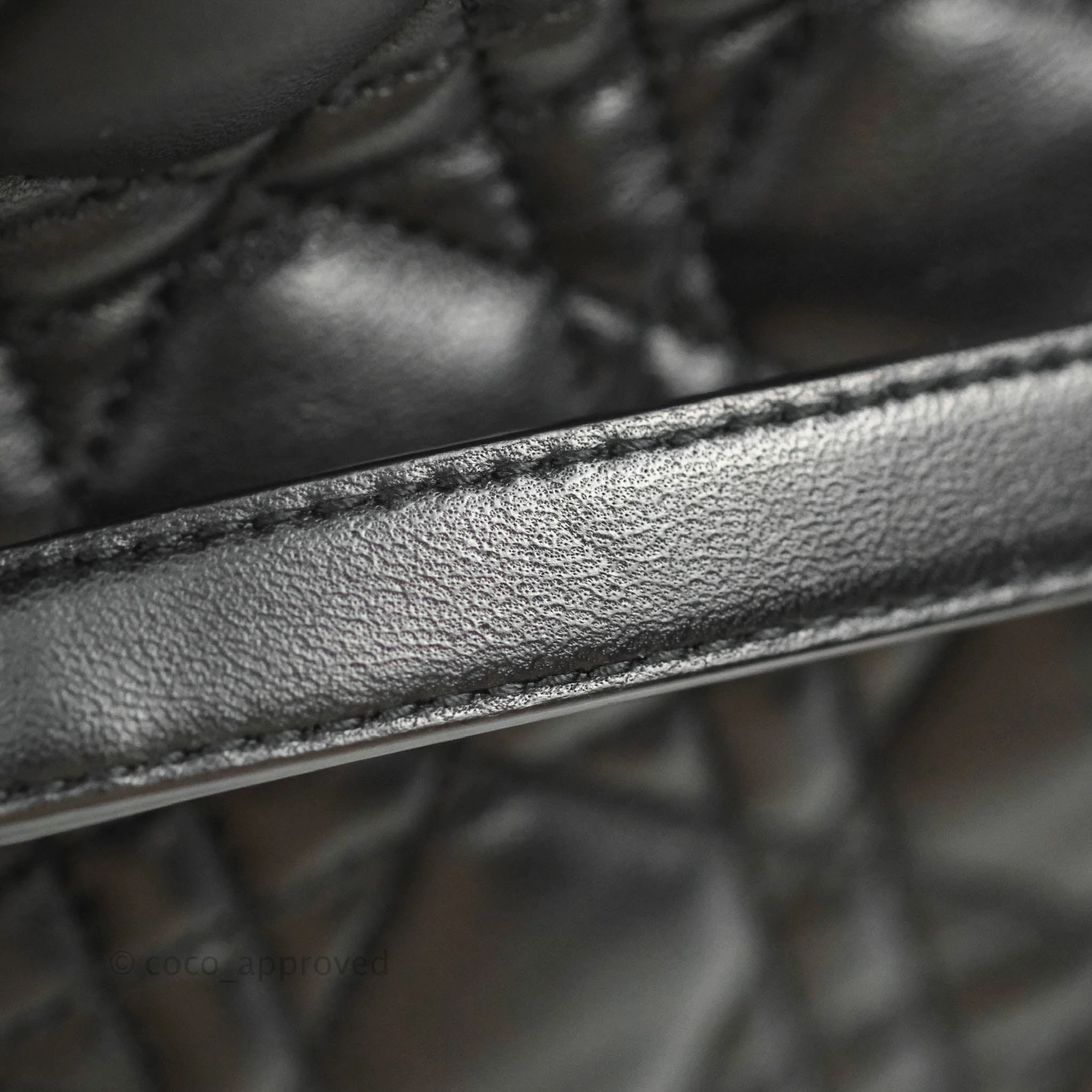 Christian Dior Lambskin Cannage Large Soft Shopping Tote Black