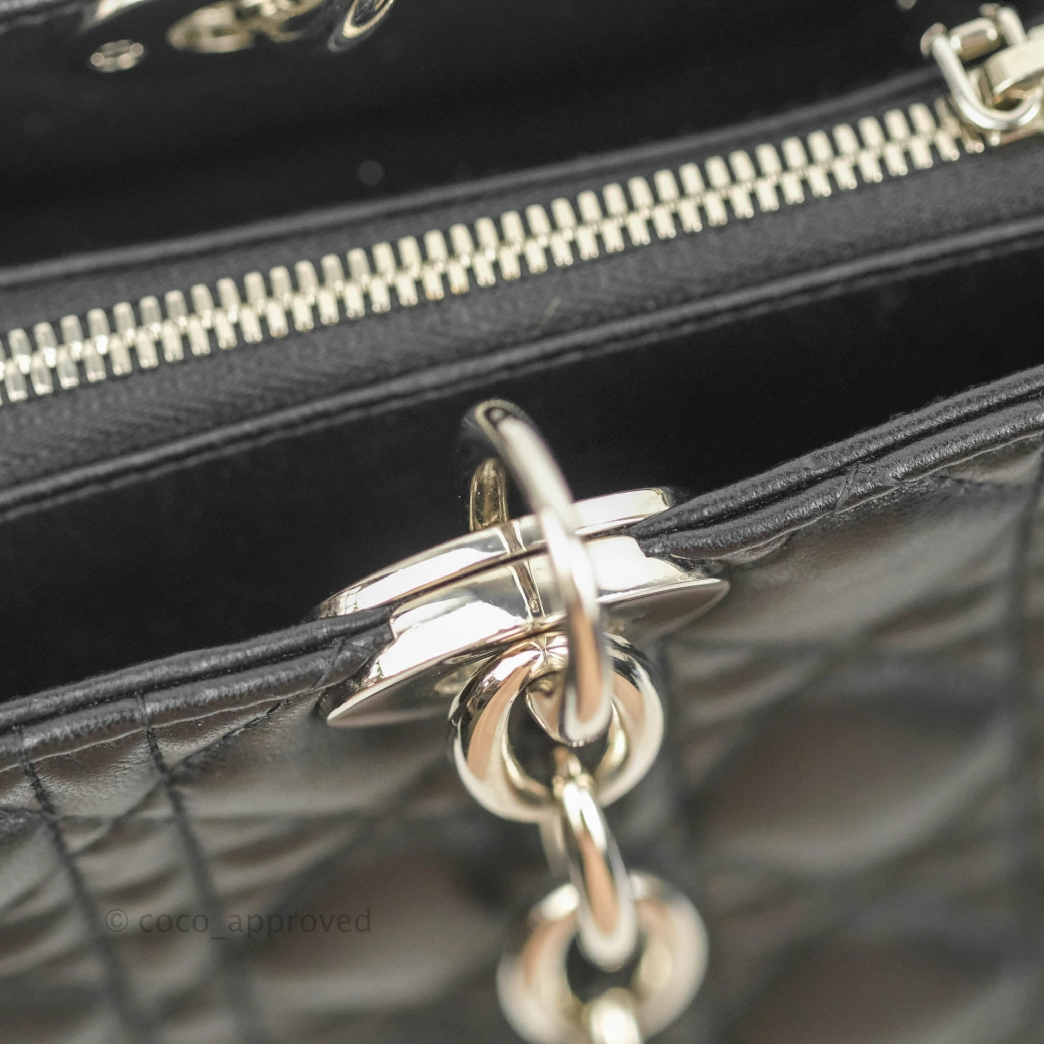 Christian Dior Lambskin Cannage Large Soft Shopping Tote Black