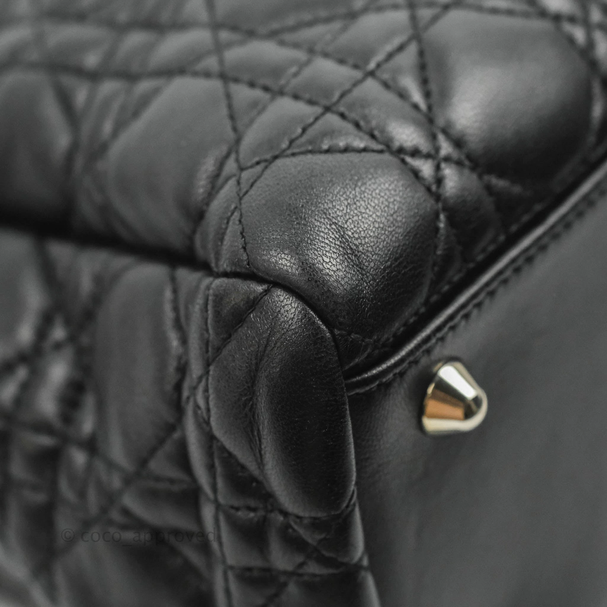 Christian Dior Lambskin Cannage Large Soft Shopping Tote Black