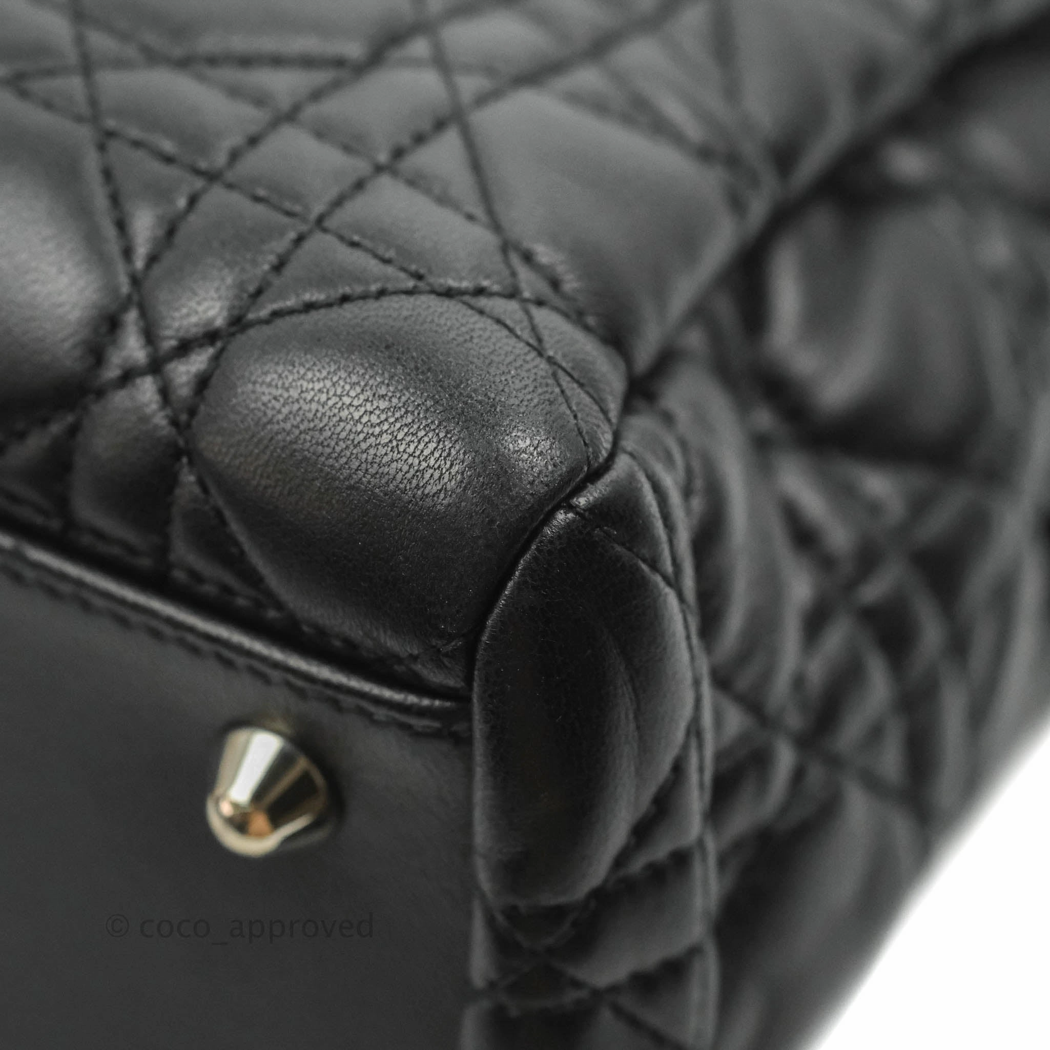 Christian Dior Lambskin Cannage Large Soft Shopping Tote Black
