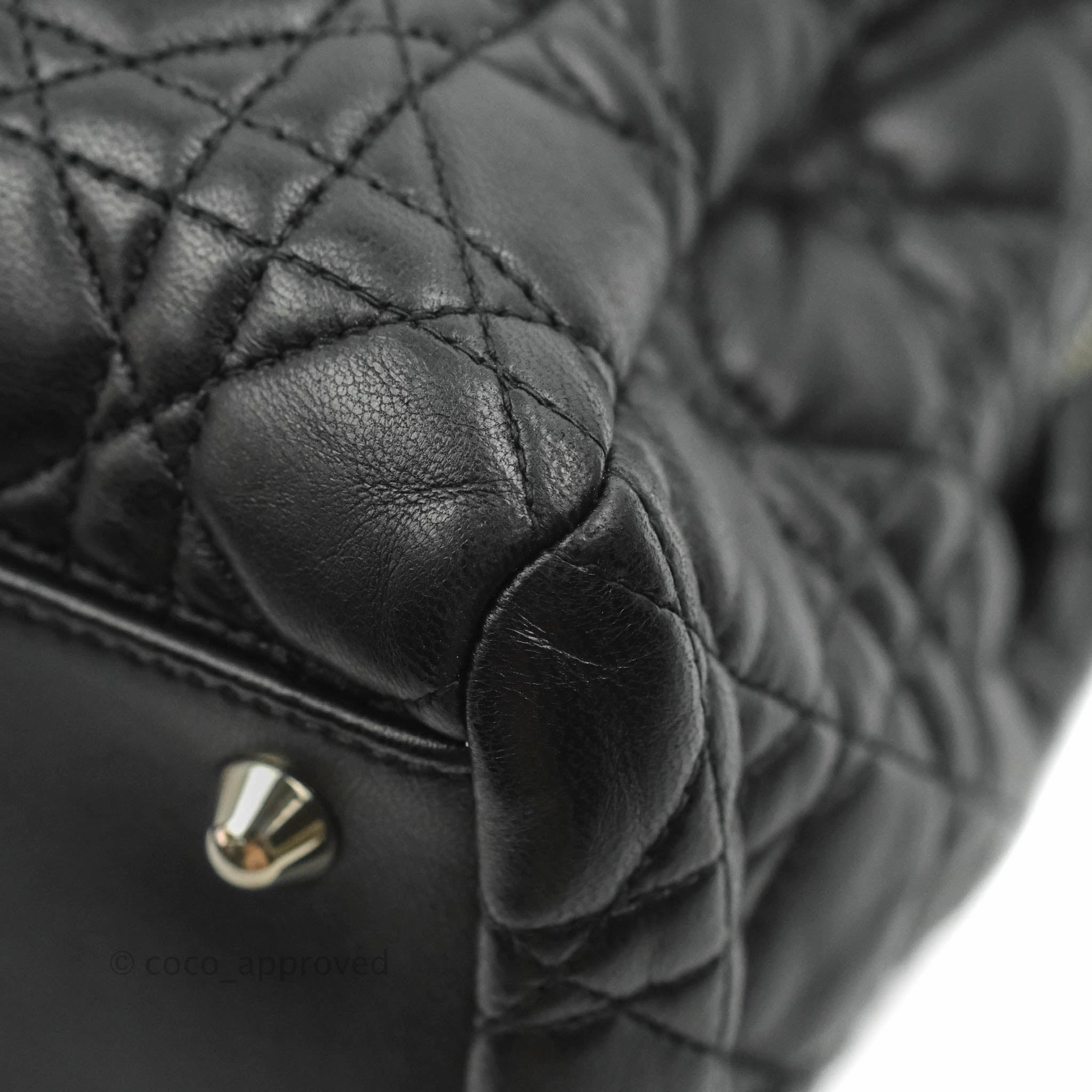 Christian Dior Lambskin Cannage Large Soft Shopping Tote Black