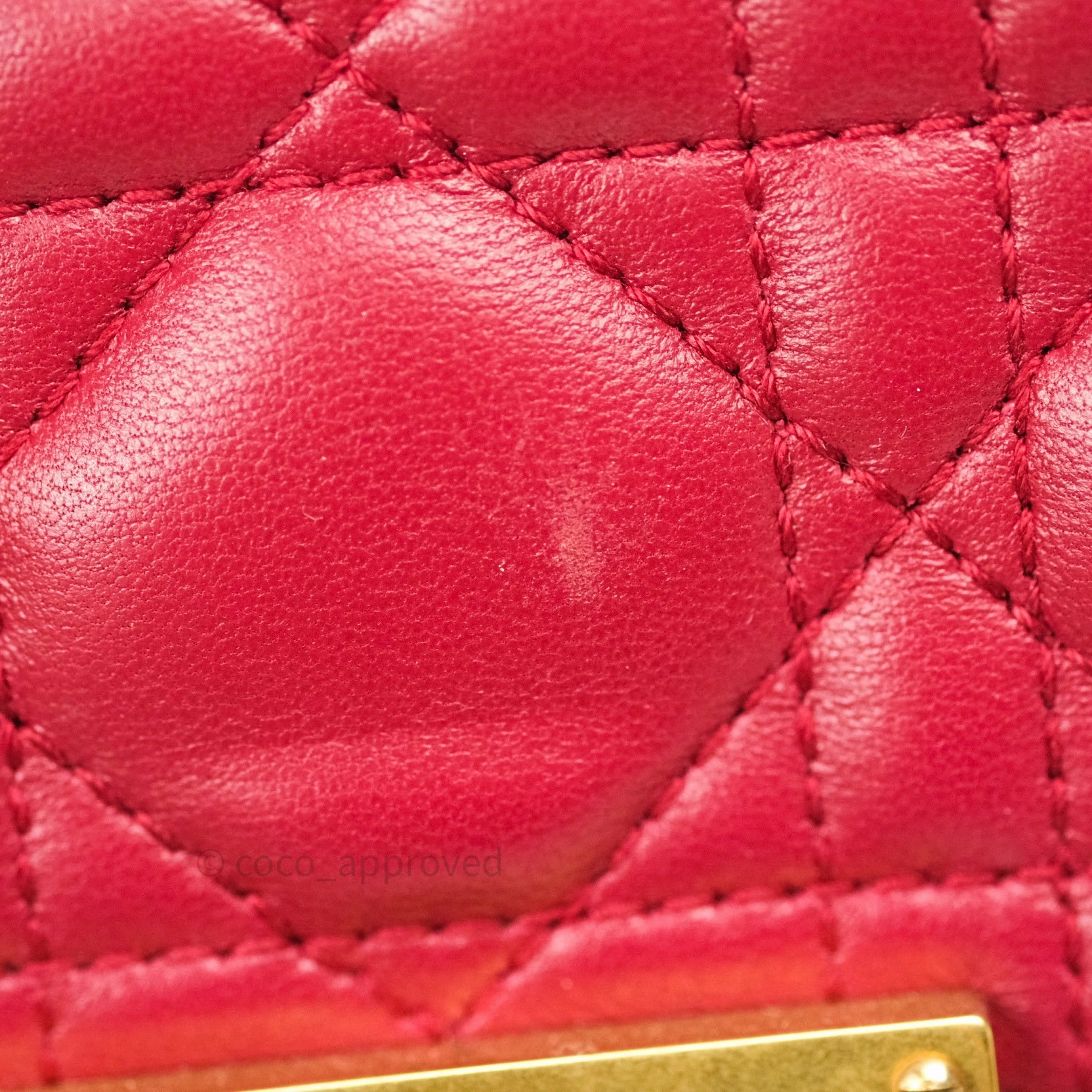 Christian Dior Lambskin Cannage Small Dioraddict Flap Bag Red Gold Hardware