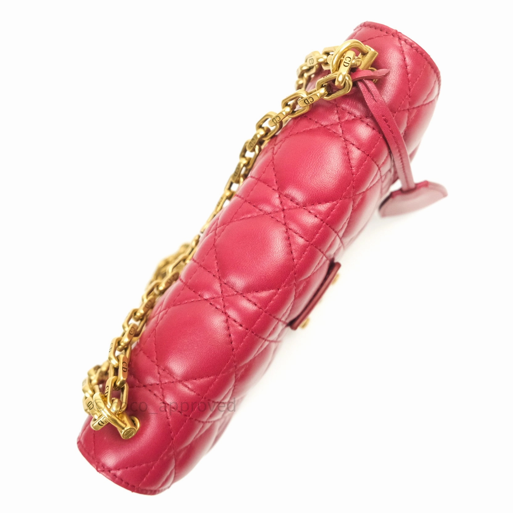 Christian Dior Lambskin Cannage Small Dioraddict Flap Bag Red Gold Hardware
