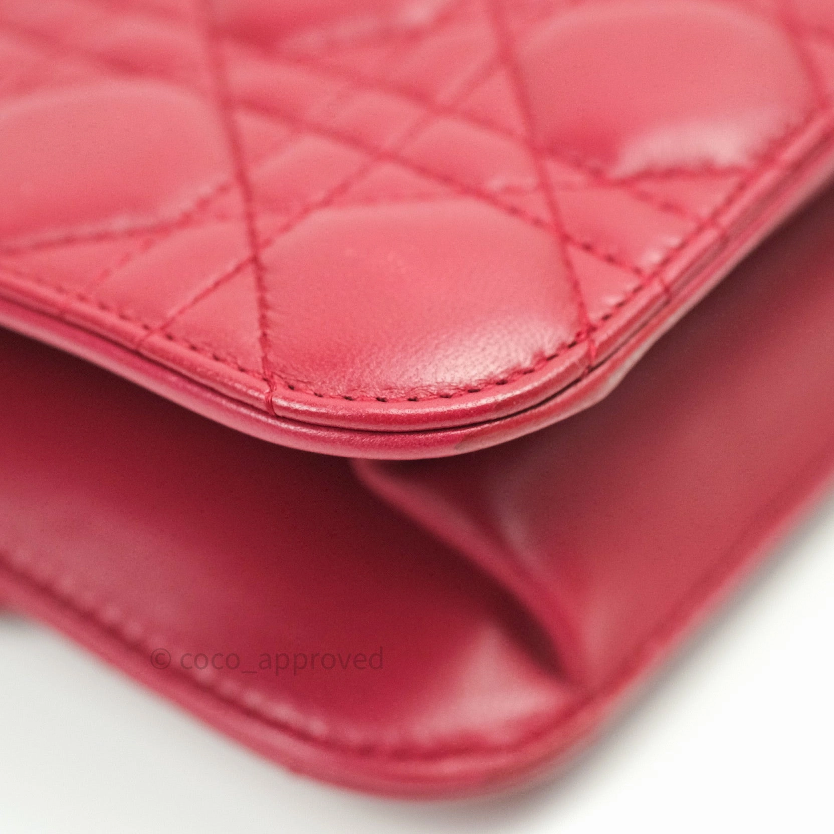 Christian Dior Lambskin Cannage Small Dioraddict Flap Bag Red Gold Hardware