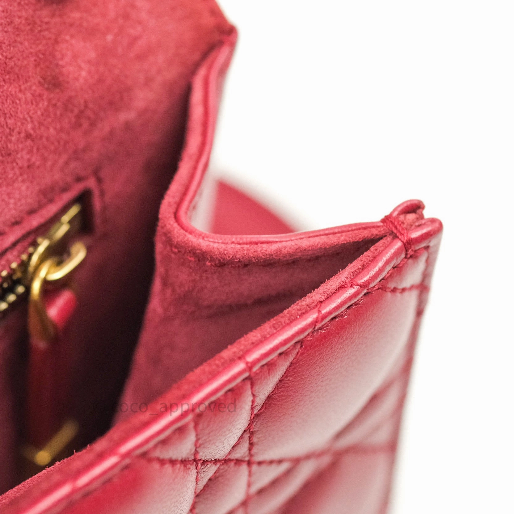 Christian Dior Lambskin Cannage Small Dioraddict Flap Bag Red Gold Hardware
