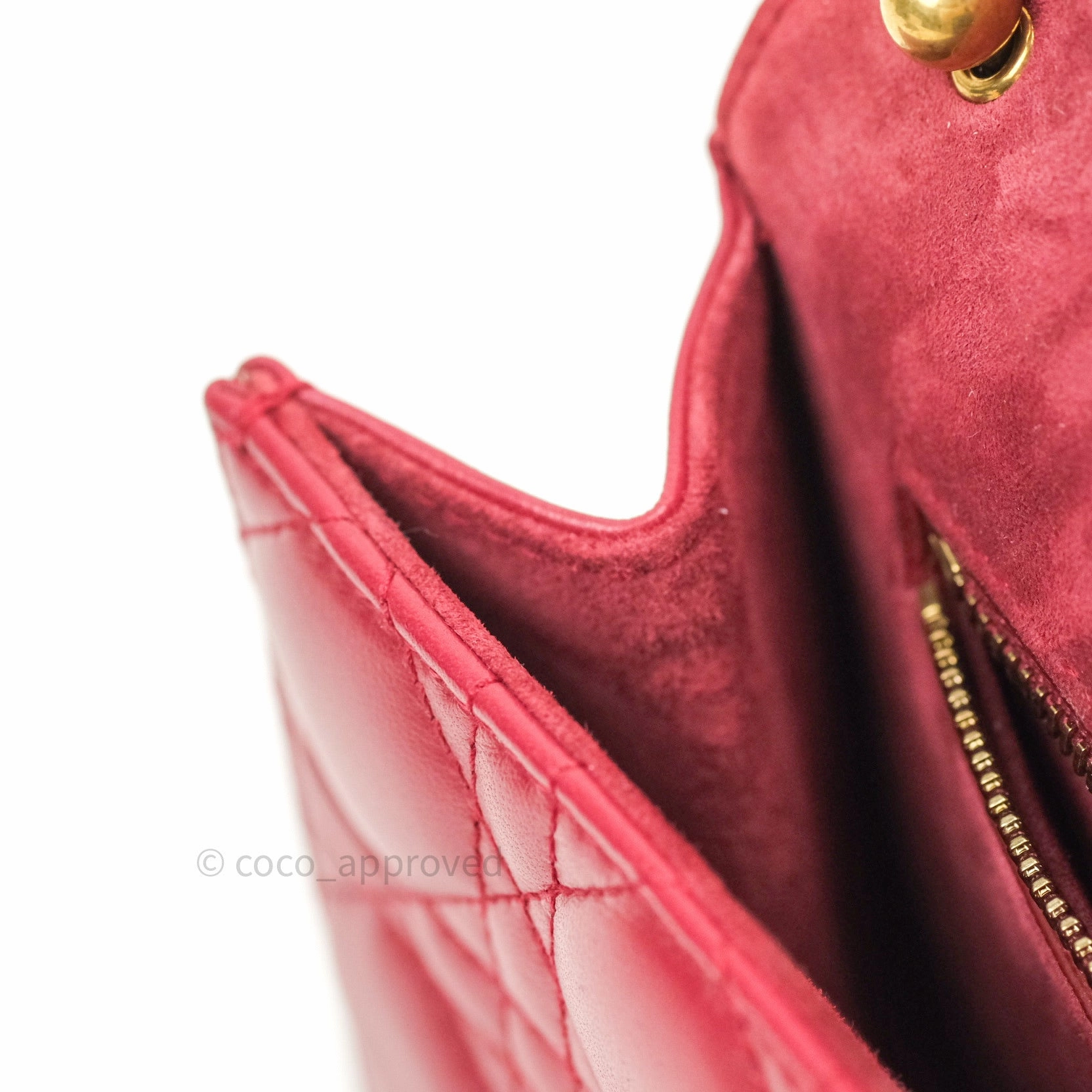 Christian Dior Lambskin Cannage Small Dioraddict Flap Bag Red Gold Hardware