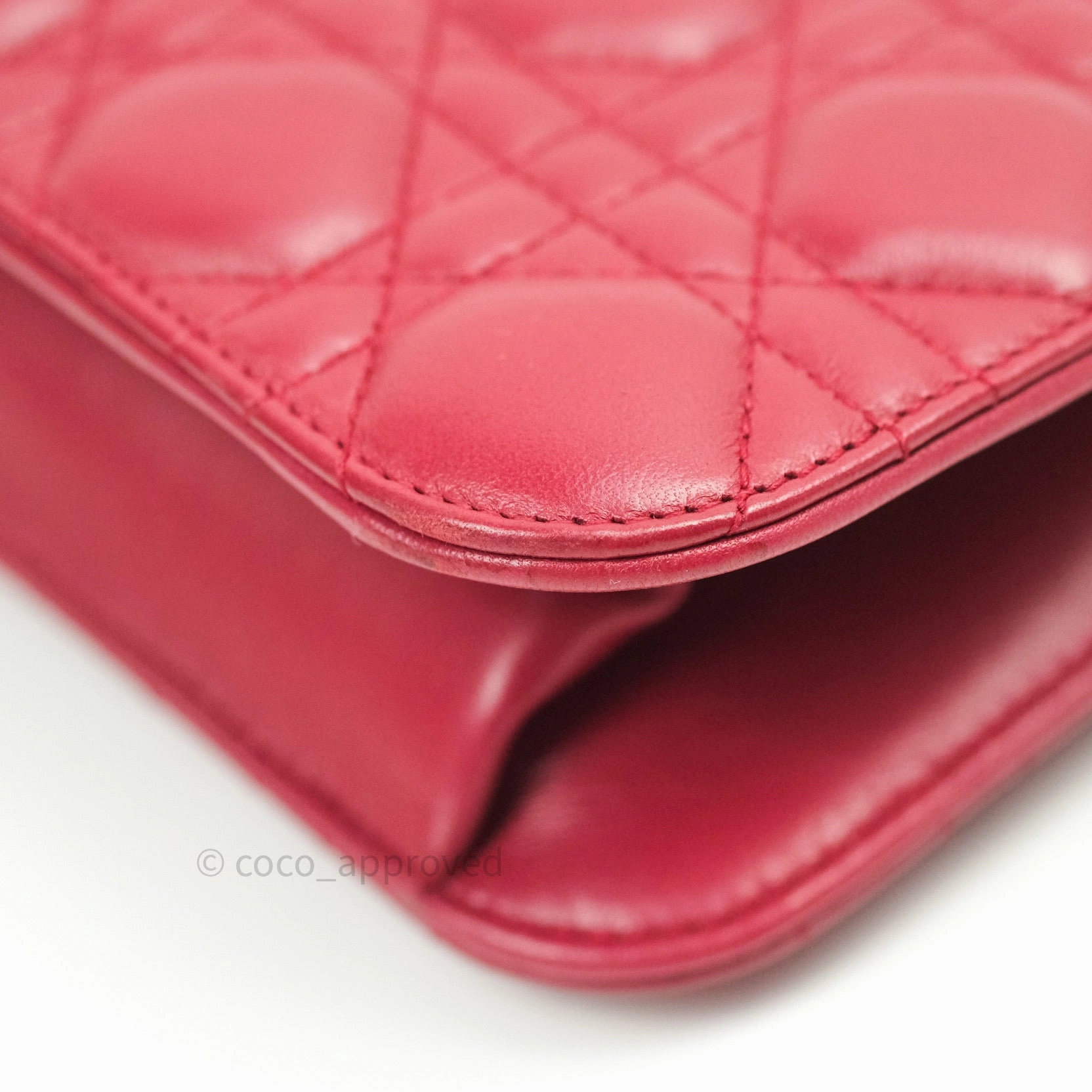 Christian Dior Lambskin Cannage Small Dioraddict Flap Bag Red Gold Hardware