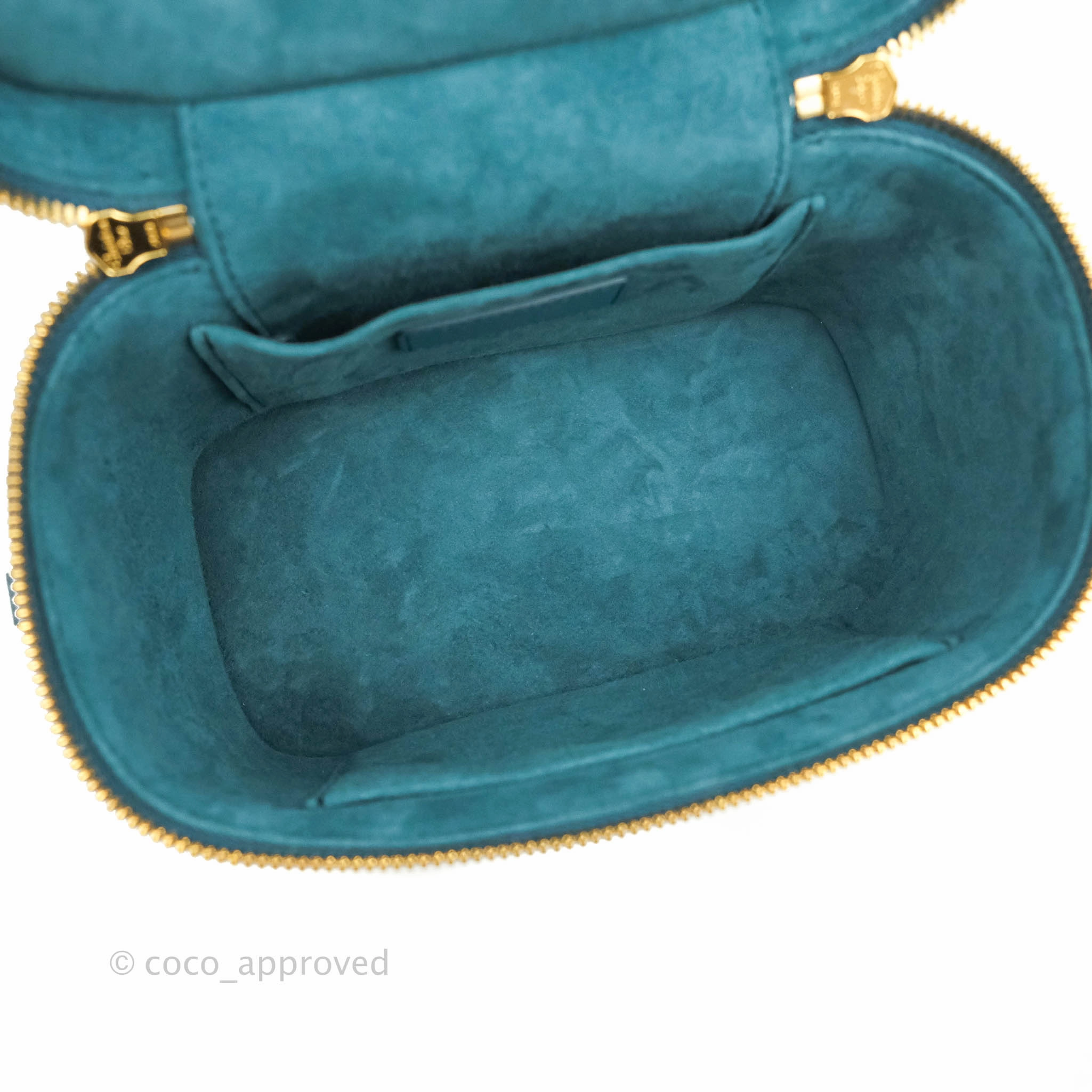 Christian Dior Lambskin Cannage Small Diortravel Vanity Case Deep Ocean