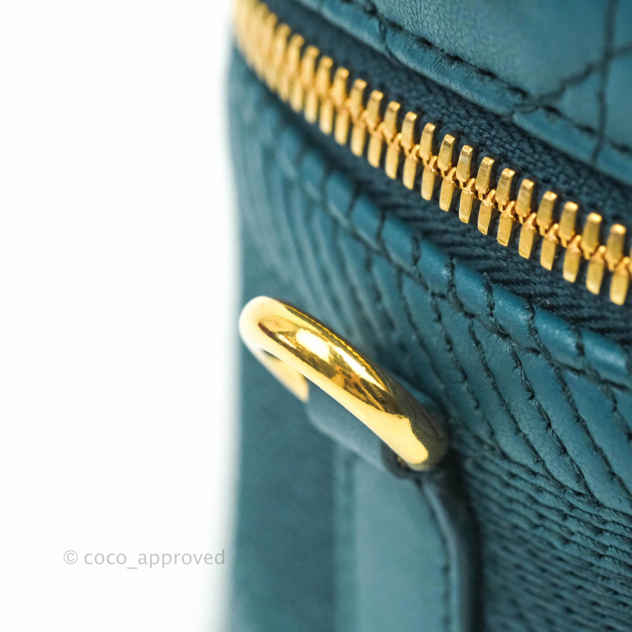Christian Dior Lambskin Cannage Small Diortravel Vanity Case Deep Ocean