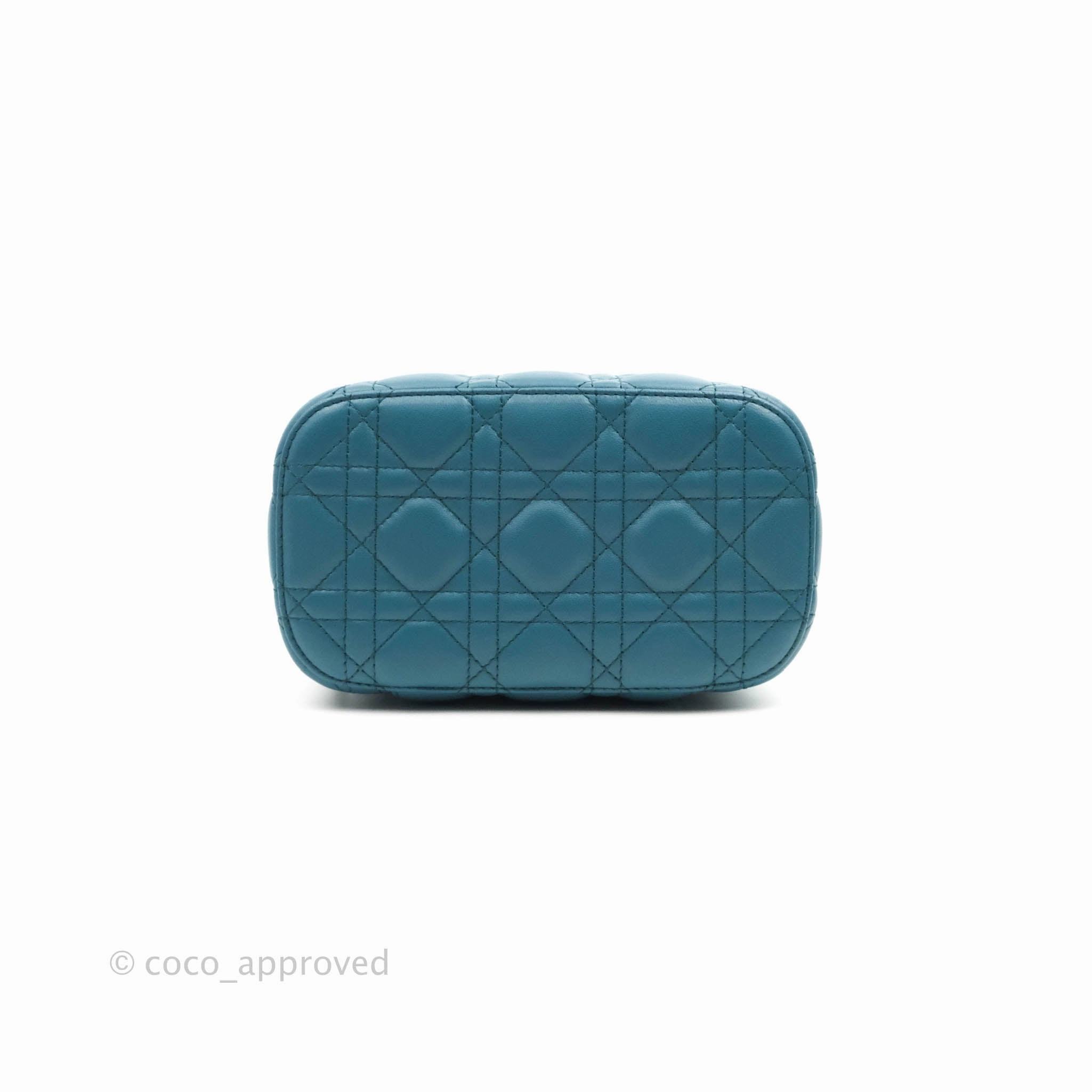 Christian Dior Lambskin Cannage Small Diortravel Vanity Case Deep Ocean