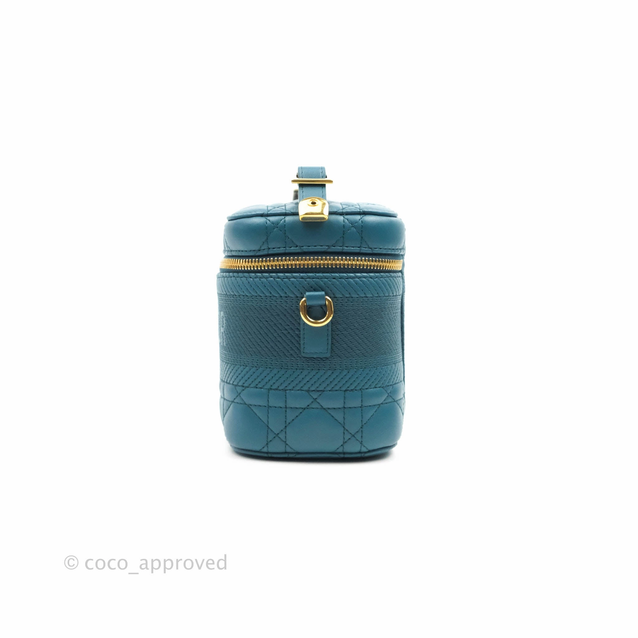 Christian Dior Lambskin Cannage Small Diortravel Vanity Case Deep Ocean