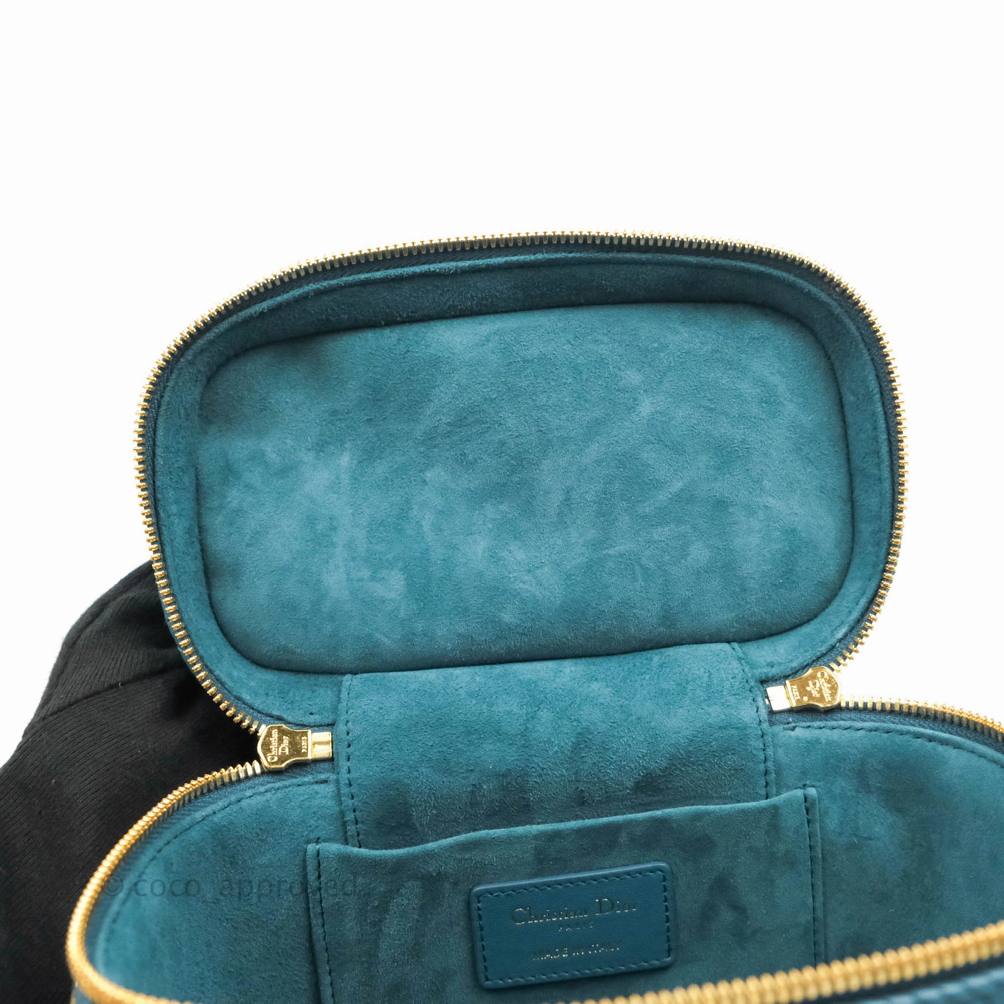 Christian Dior Lambskin Cannage Small Diortravel Vanity Case Deep Ocean