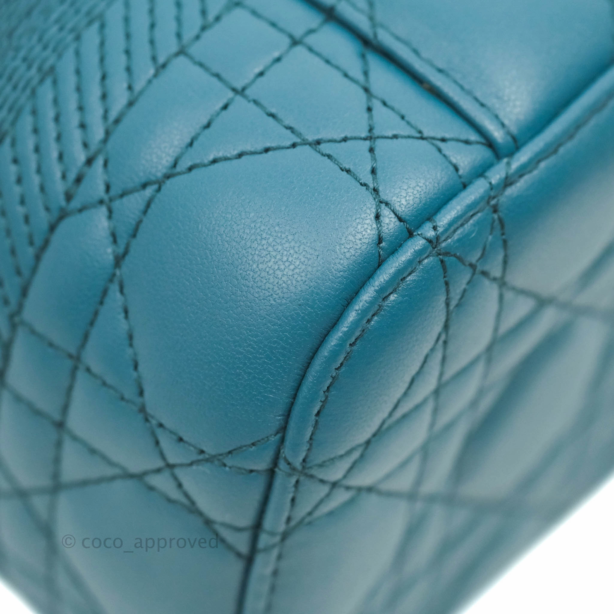 Christian Dior Lambskin Cannage Small Diortravel Vanity Case Deep Ocean