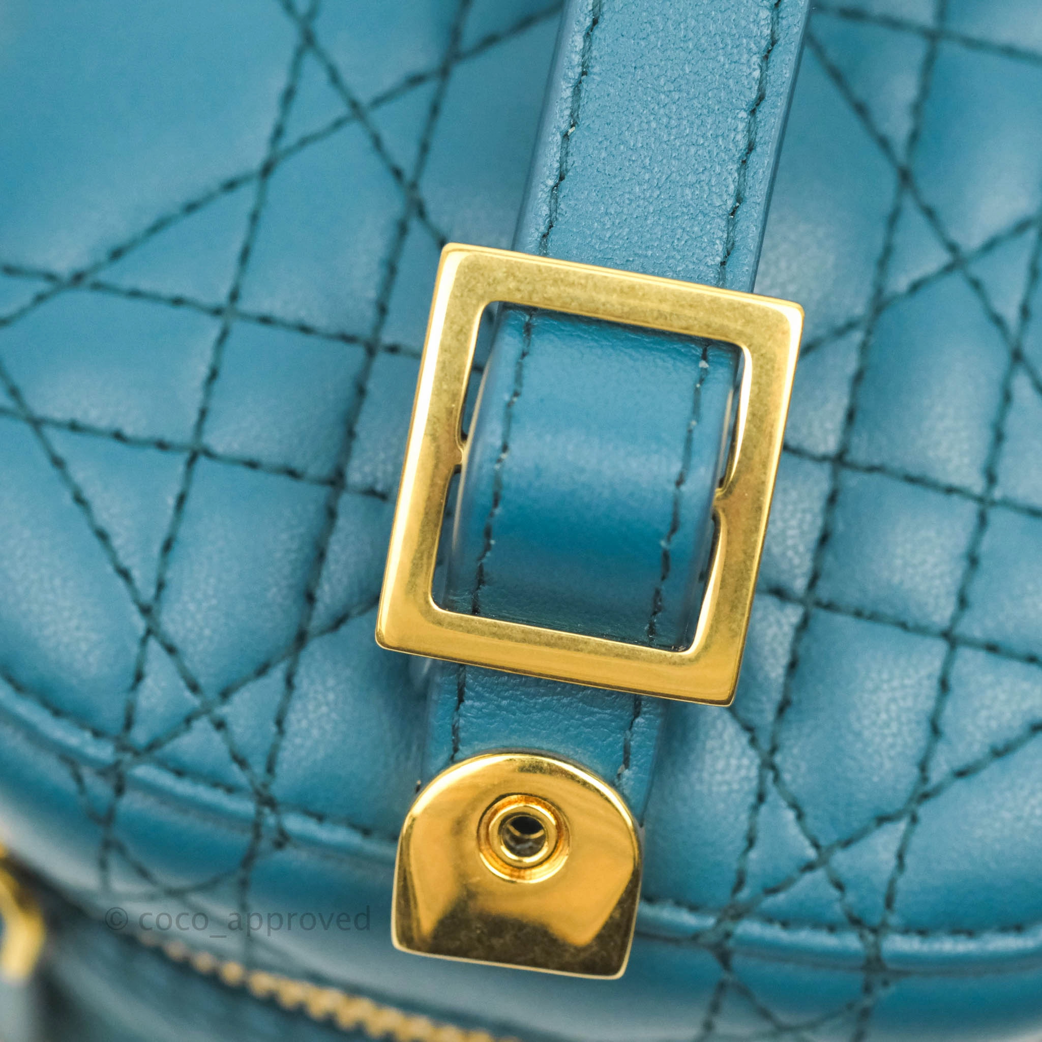 Christian Dior Lambskin Cannage Small Diortravel Vanity Case Deep Ocean