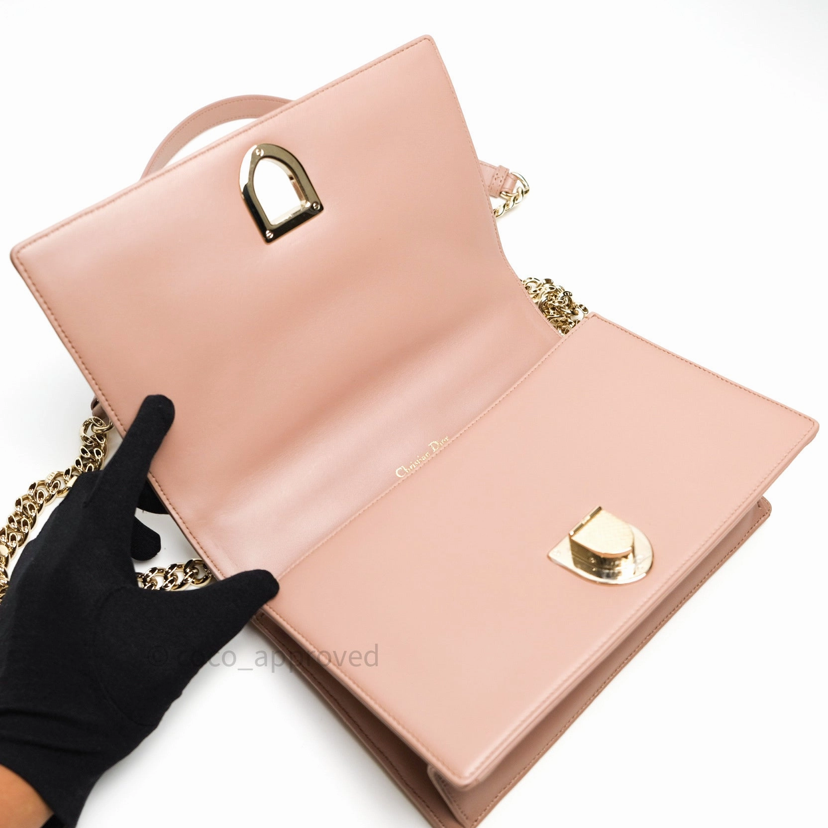 Christian Dior Lambskin Medium Diorama Beige Gold Hardware
