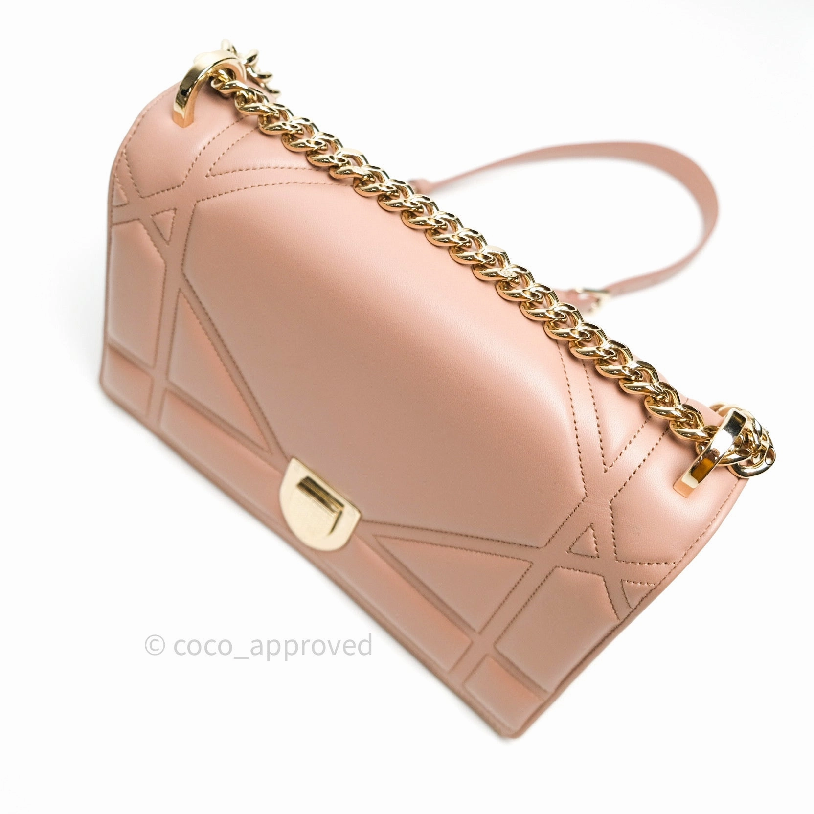 Christian Dior Lambskin Medium Diorama Beige Gold Hardware
