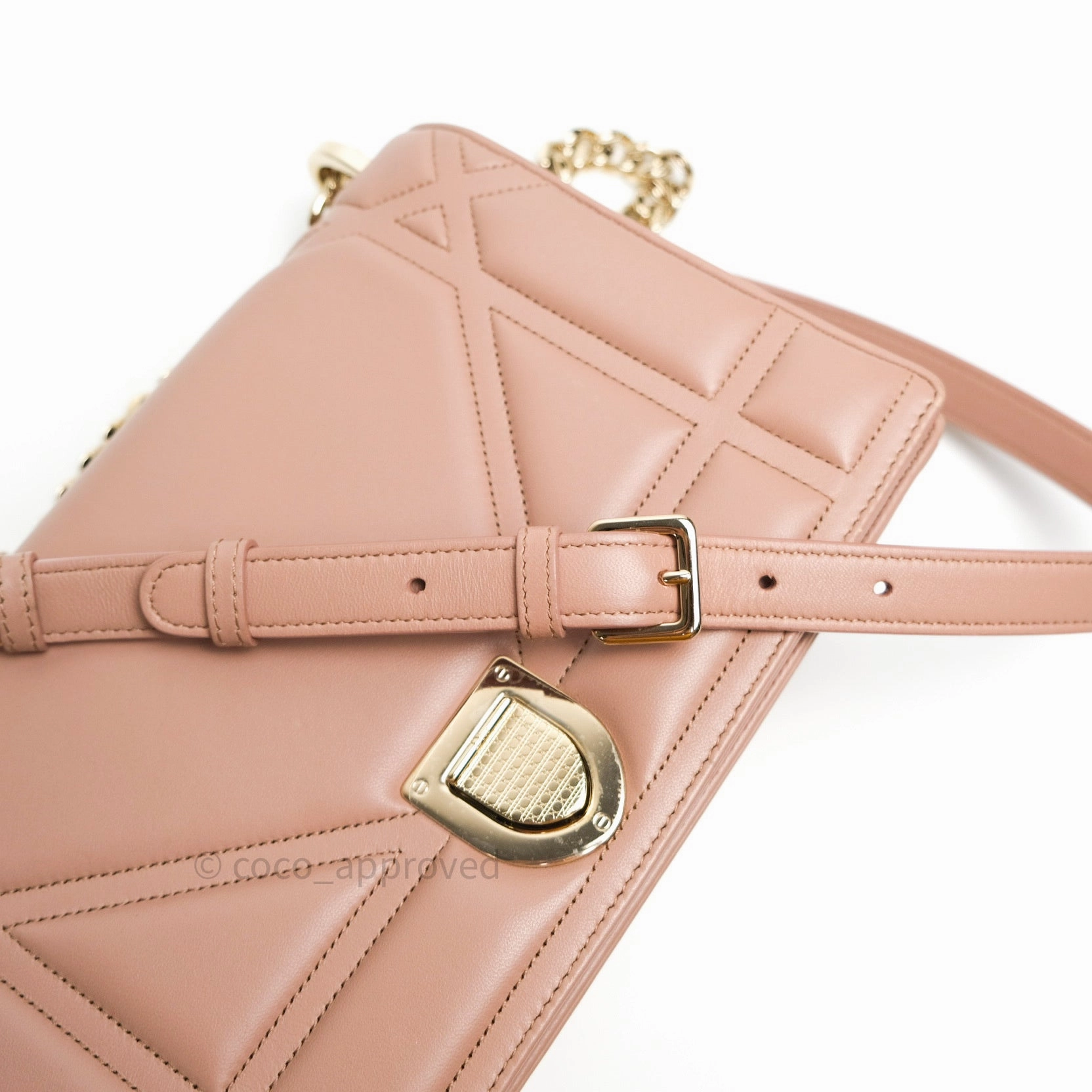 Christian Dior Lambskin Medium Diorama Beige Gold Hardware