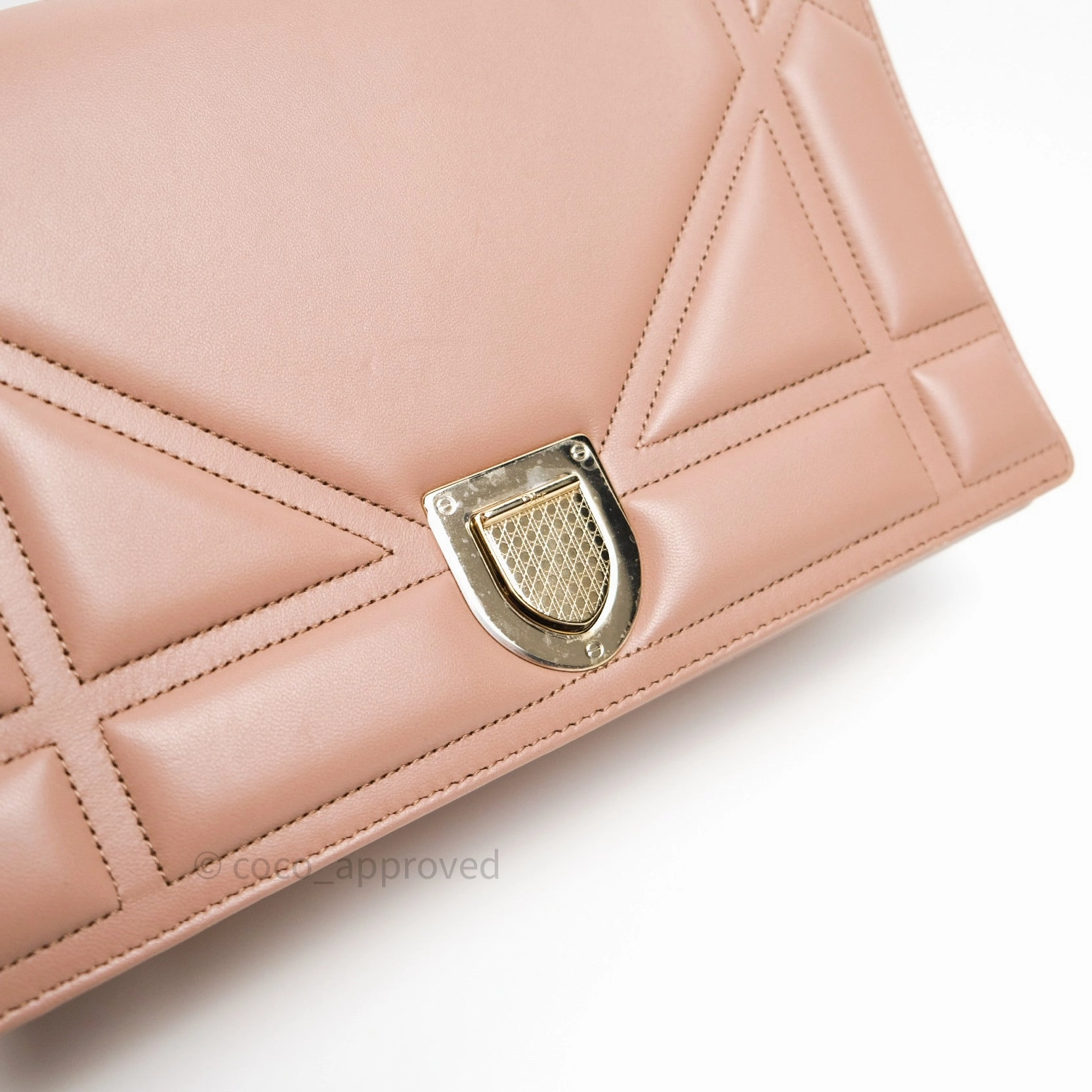 Christian Dior Lambskin Medium Diorama Beige Gold Hardware