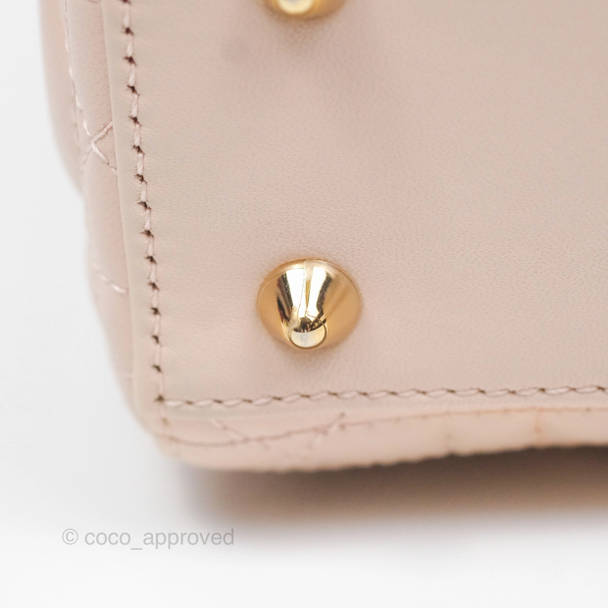 Christian Dior Lambskin My ABCDior Lady Dior Pink Gold Hardware