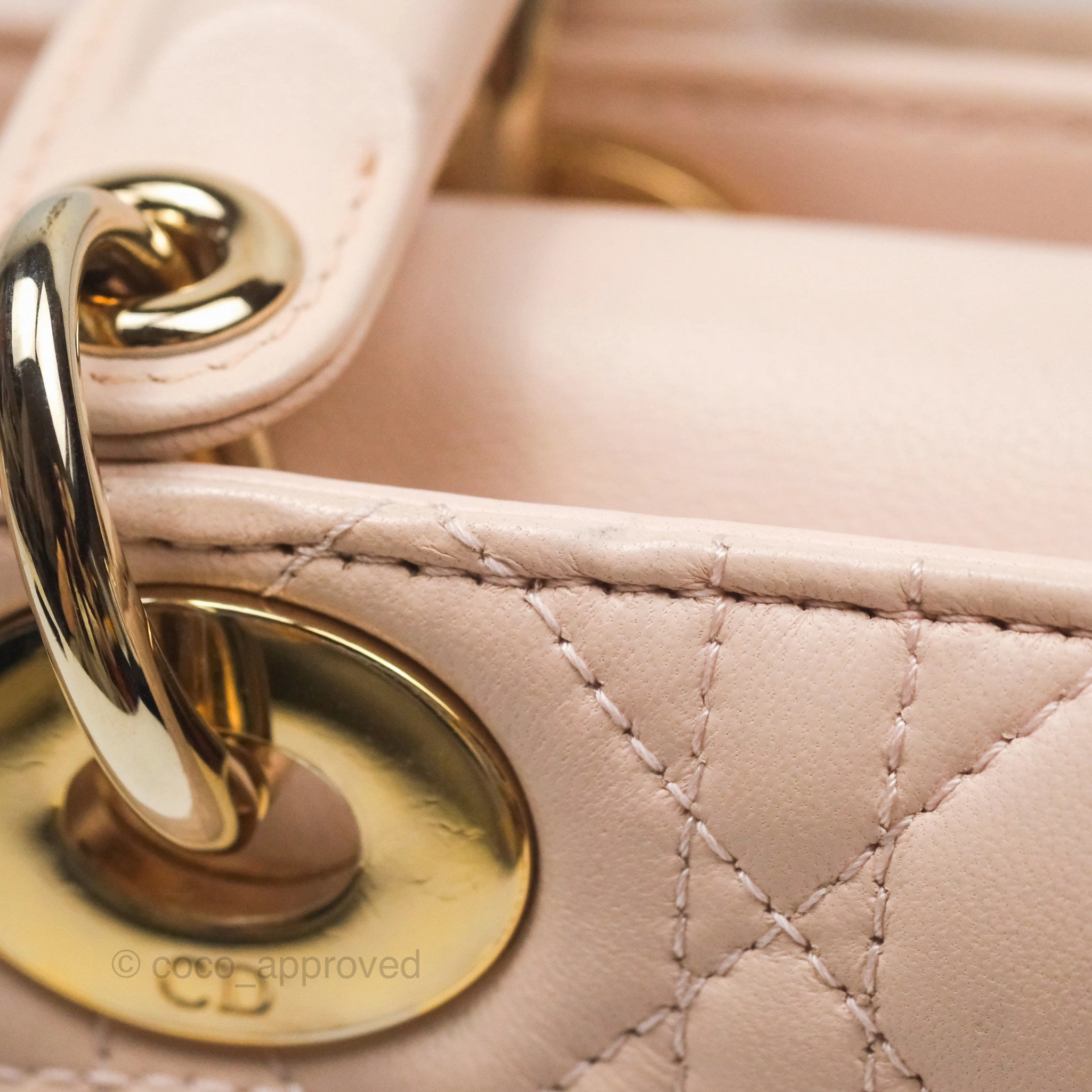 Christian Dior Lambskin My ABCDior Lady Dior Pink Gold Hardware
