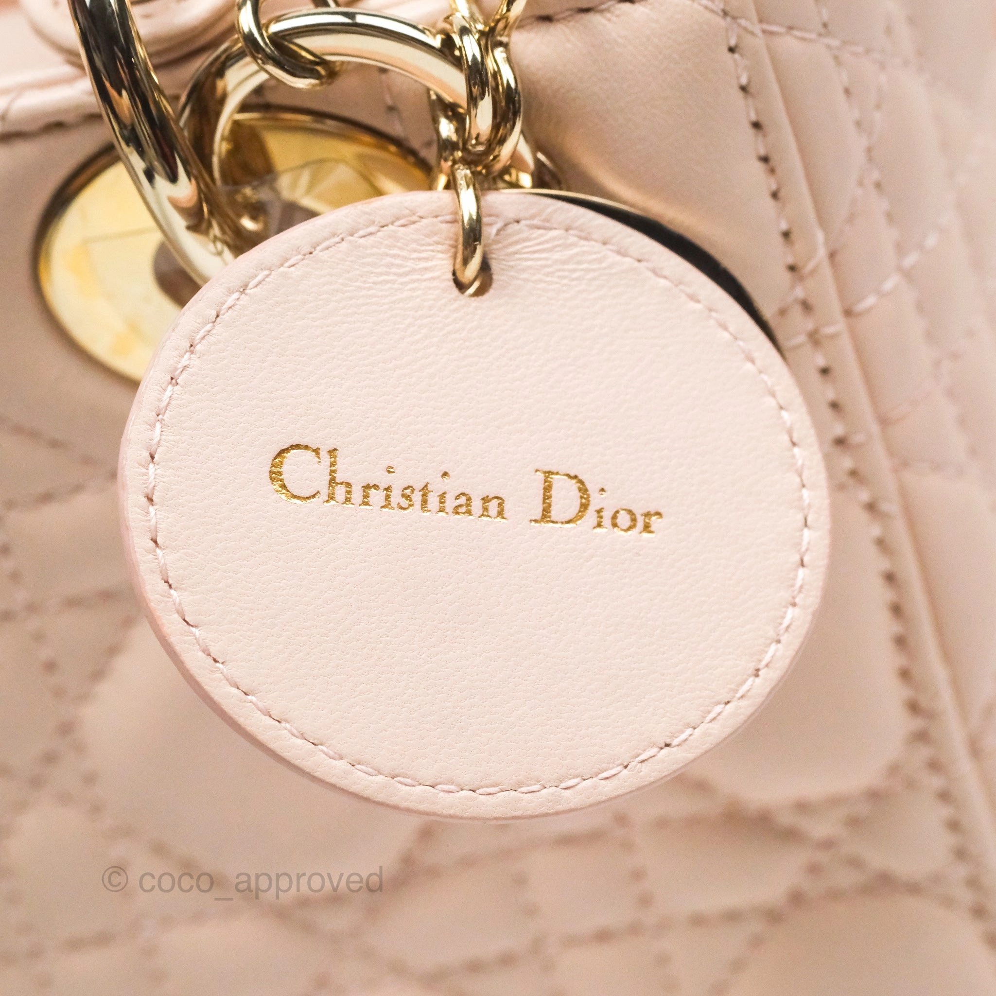 Christian Dior Lambskin My ABCDior Lady Dior Pink Gold Hardware