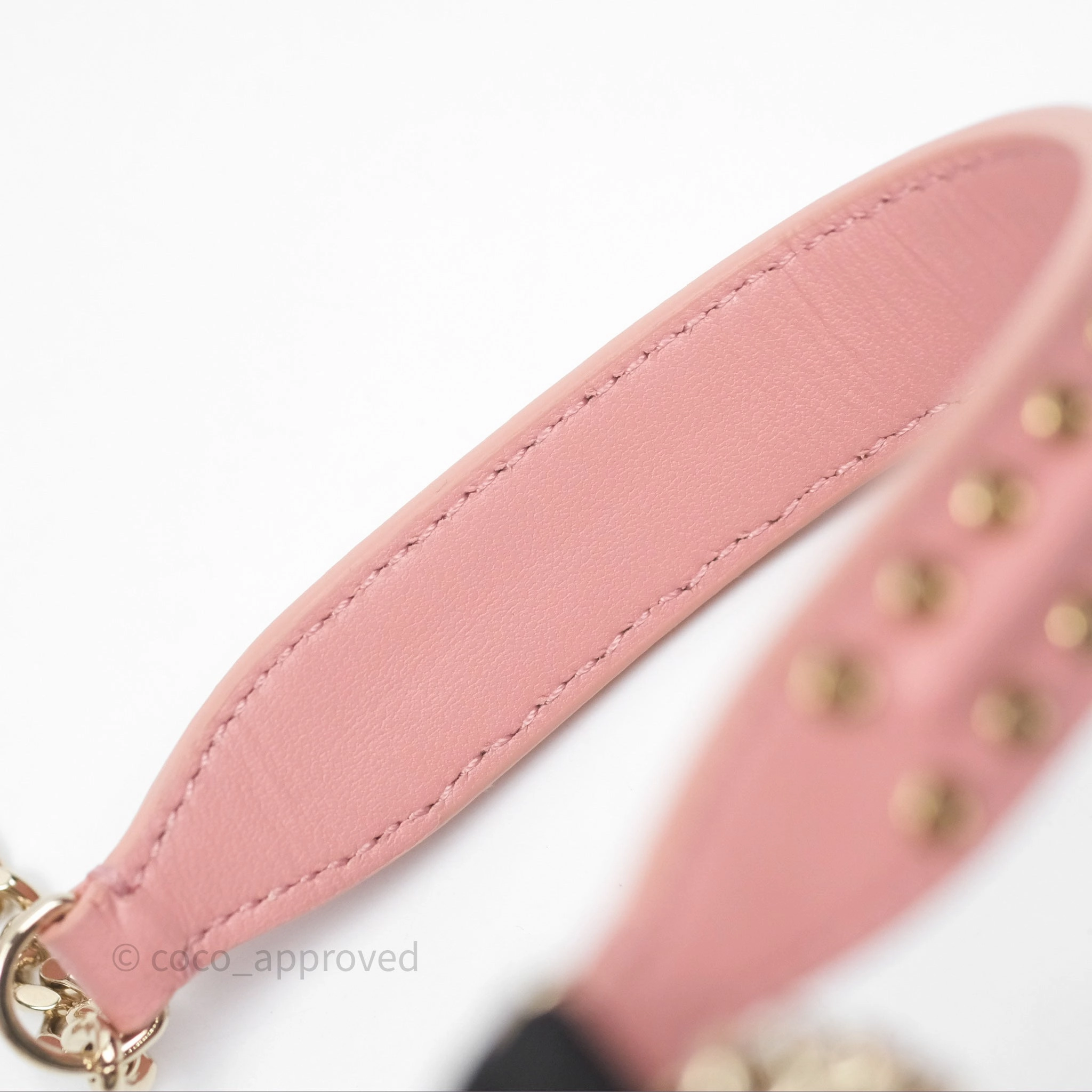 Christian Dior Lambskin Studded Vertical Diorama Dust Candy
