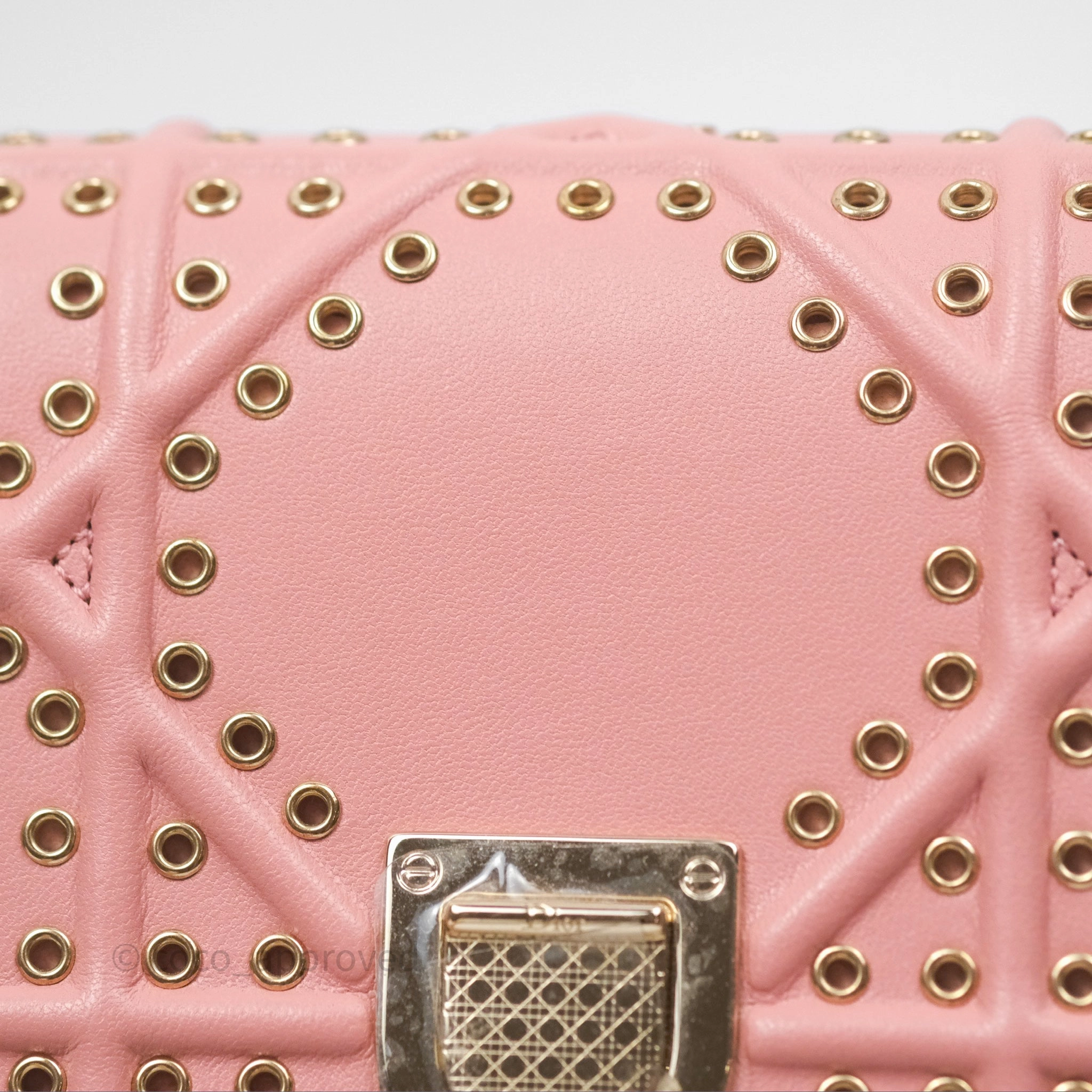 Christian Dior Lambskin Studded Vertical Diorama Dust Candy
