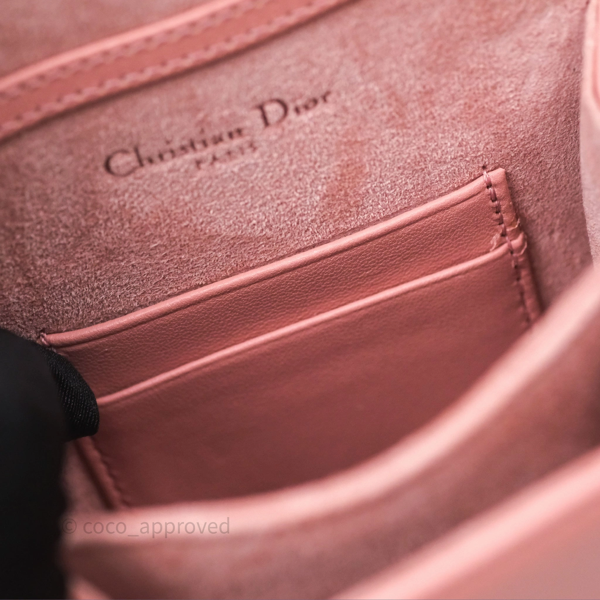 Christian Dior Lambskin Studded Vertical Diorama Dust Candy