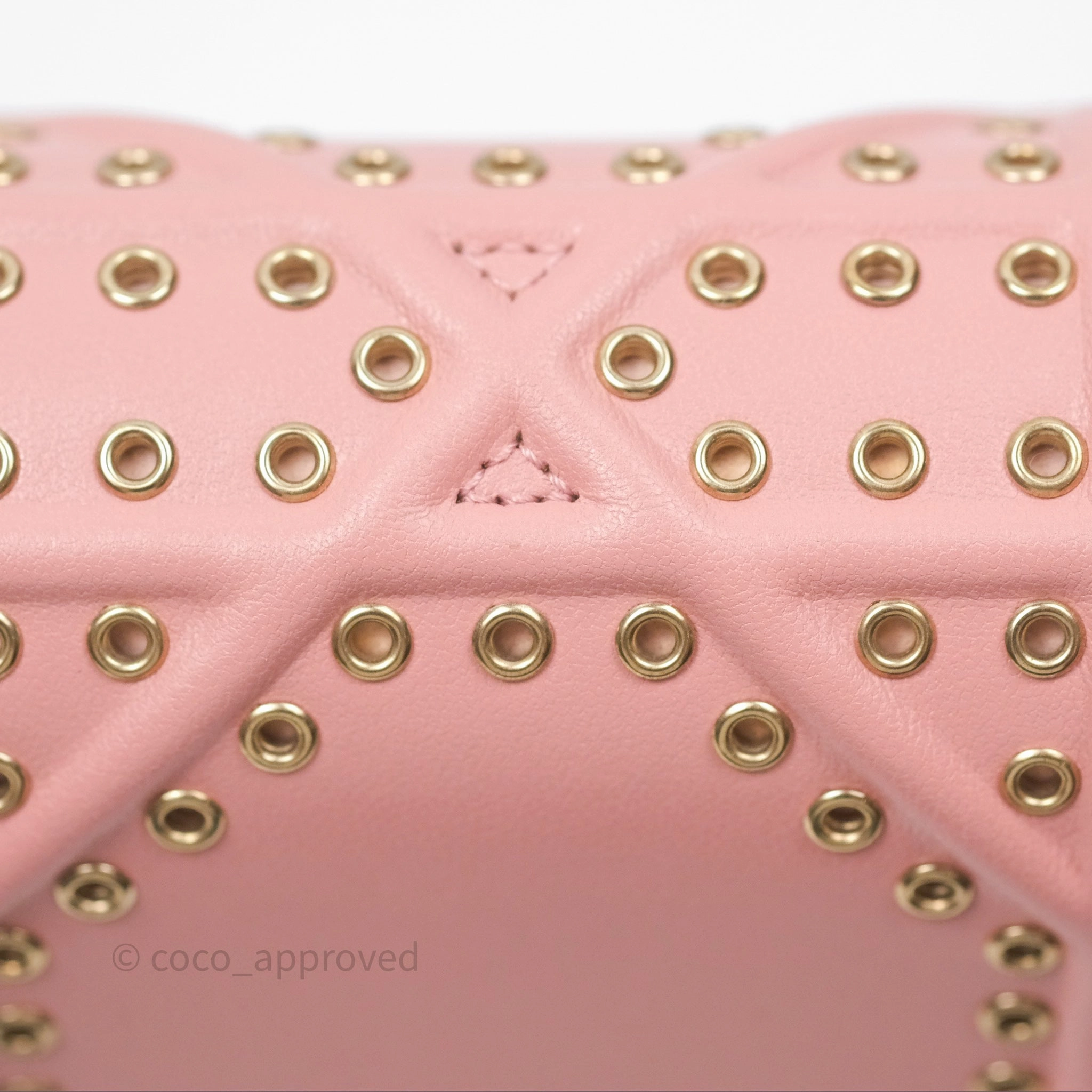 Christian Dior Lambskin Studded Vertical Diorama Dust Candy