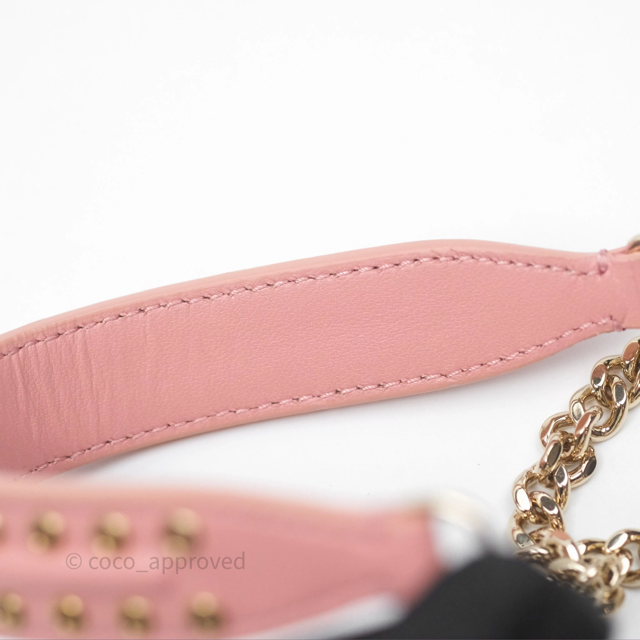 Christian Dior Lambskin Studded Vertical Diorama Dust Candy