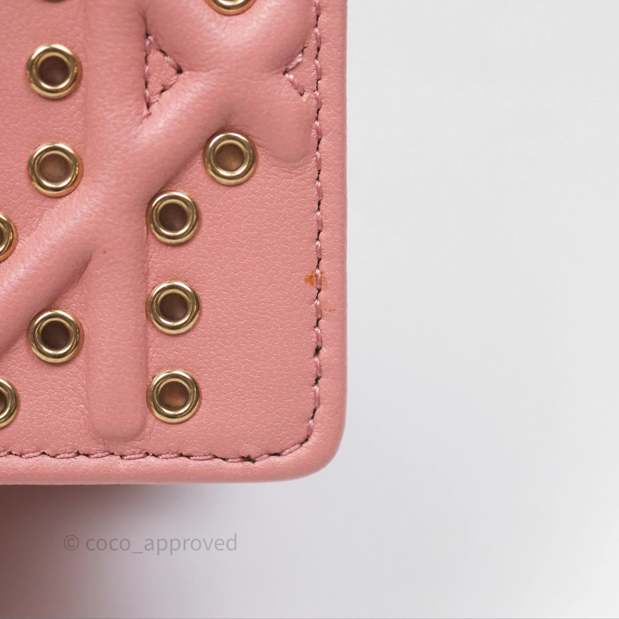 Christian Dior Lambskin Studded Vertical Diorama Dust Candy