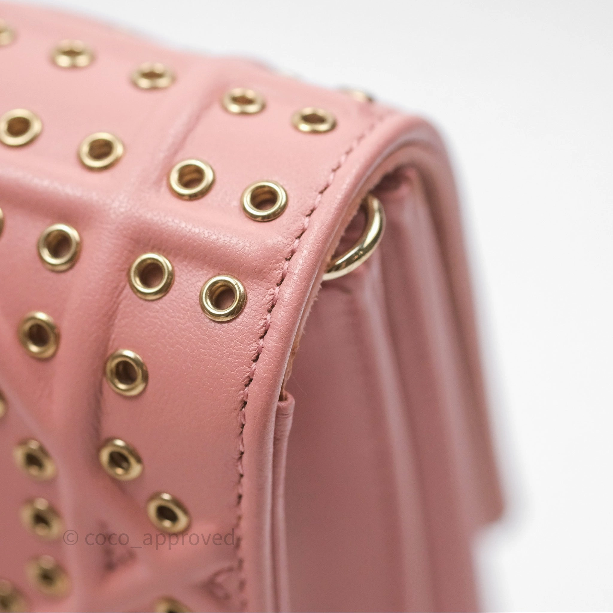 Christian Dior Lambskin Studded Vertical Diorama Dust Candy